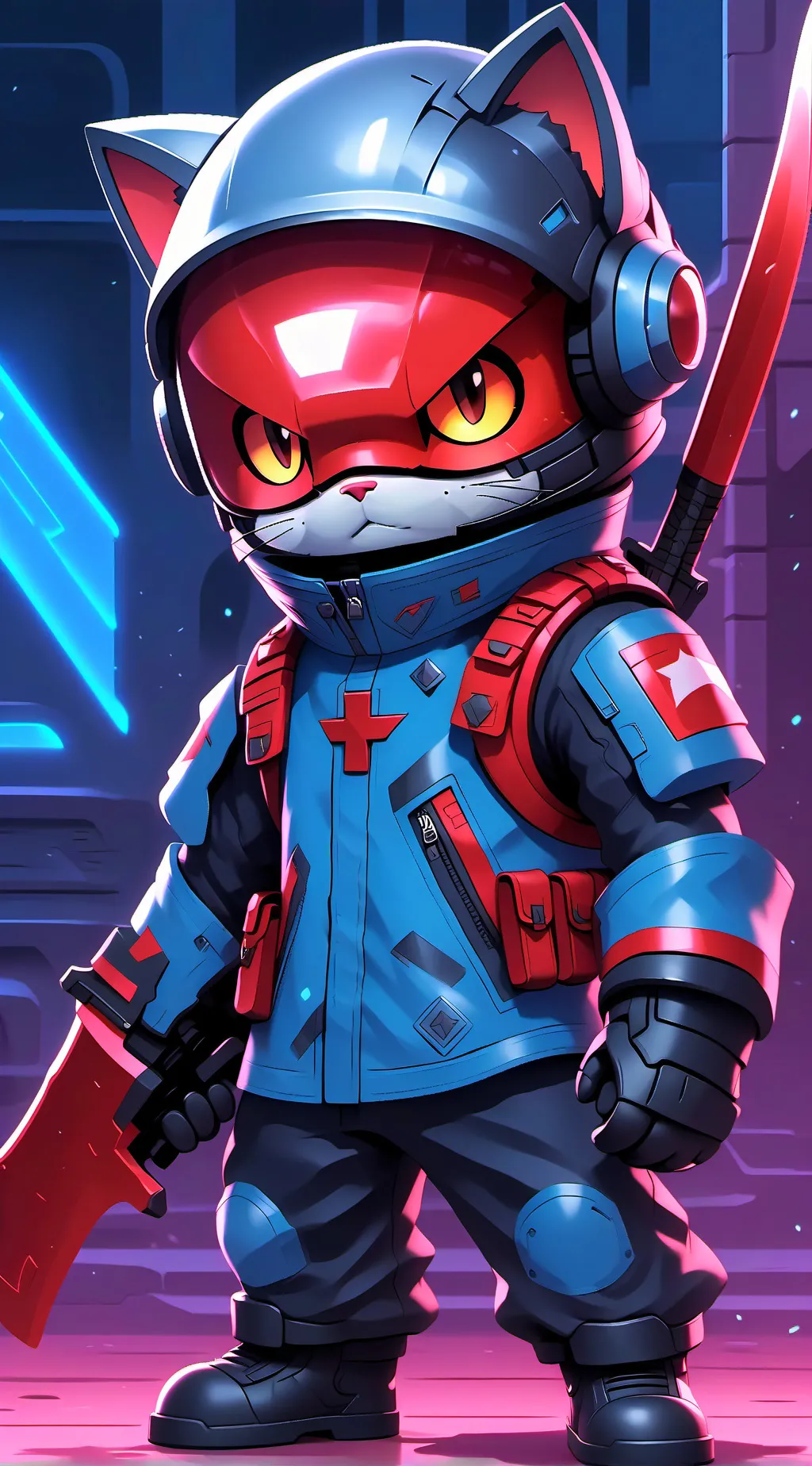 ai character: Cat war background