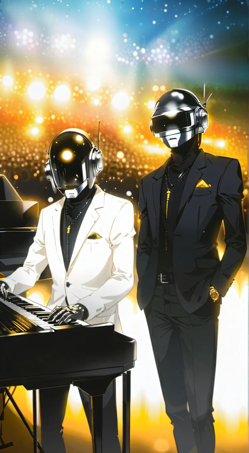 ai character: Daft Punk background