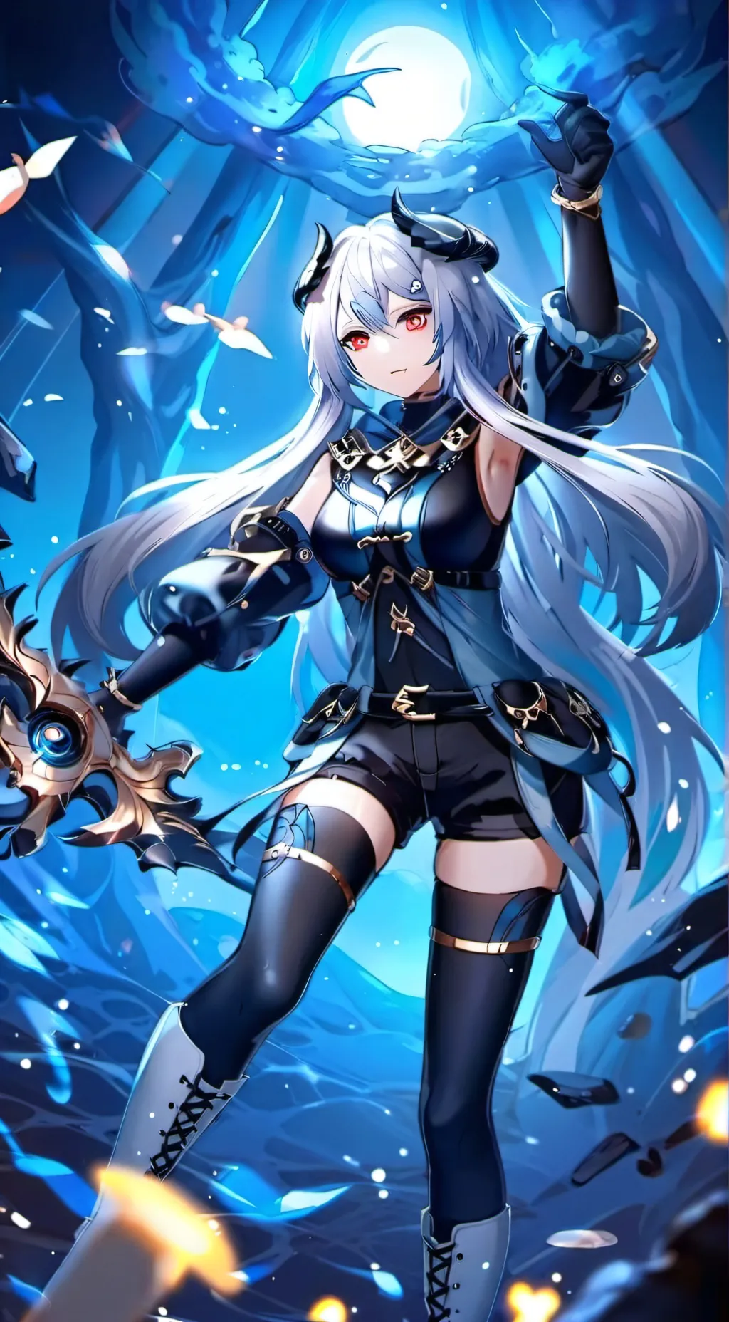 ai character: lady flame  background