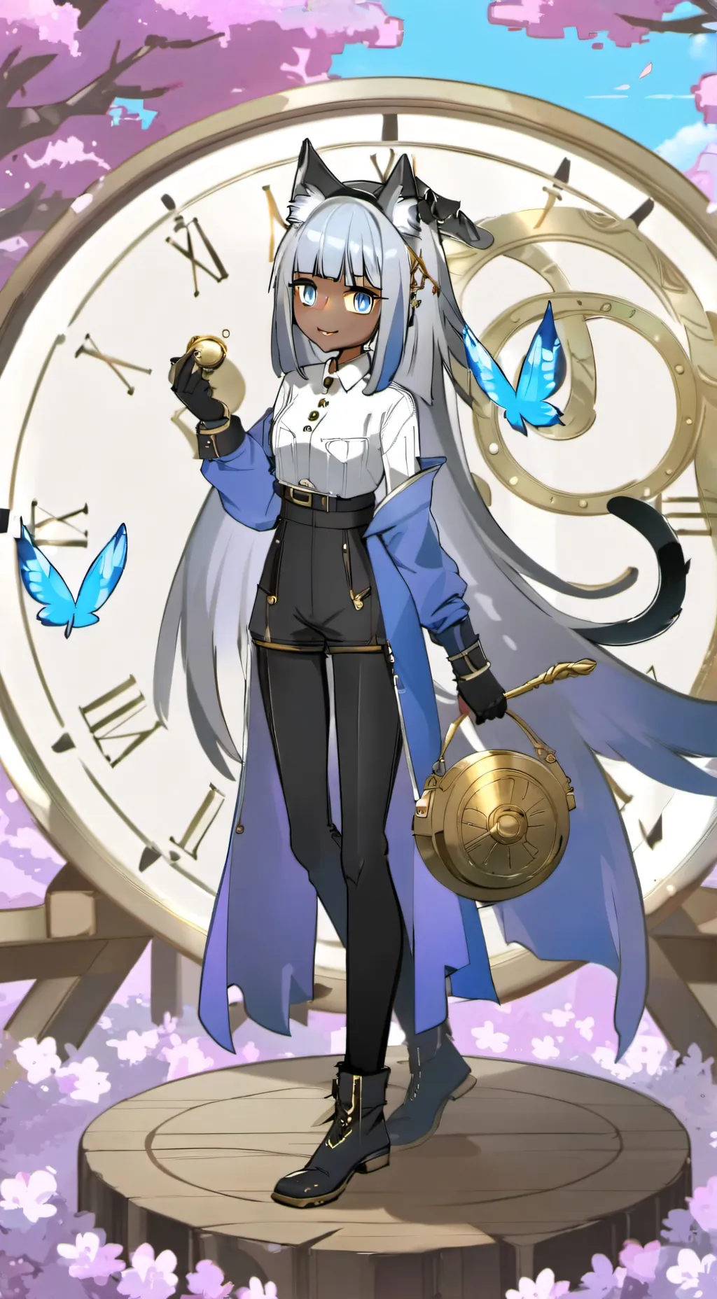 ai character: Cyan background