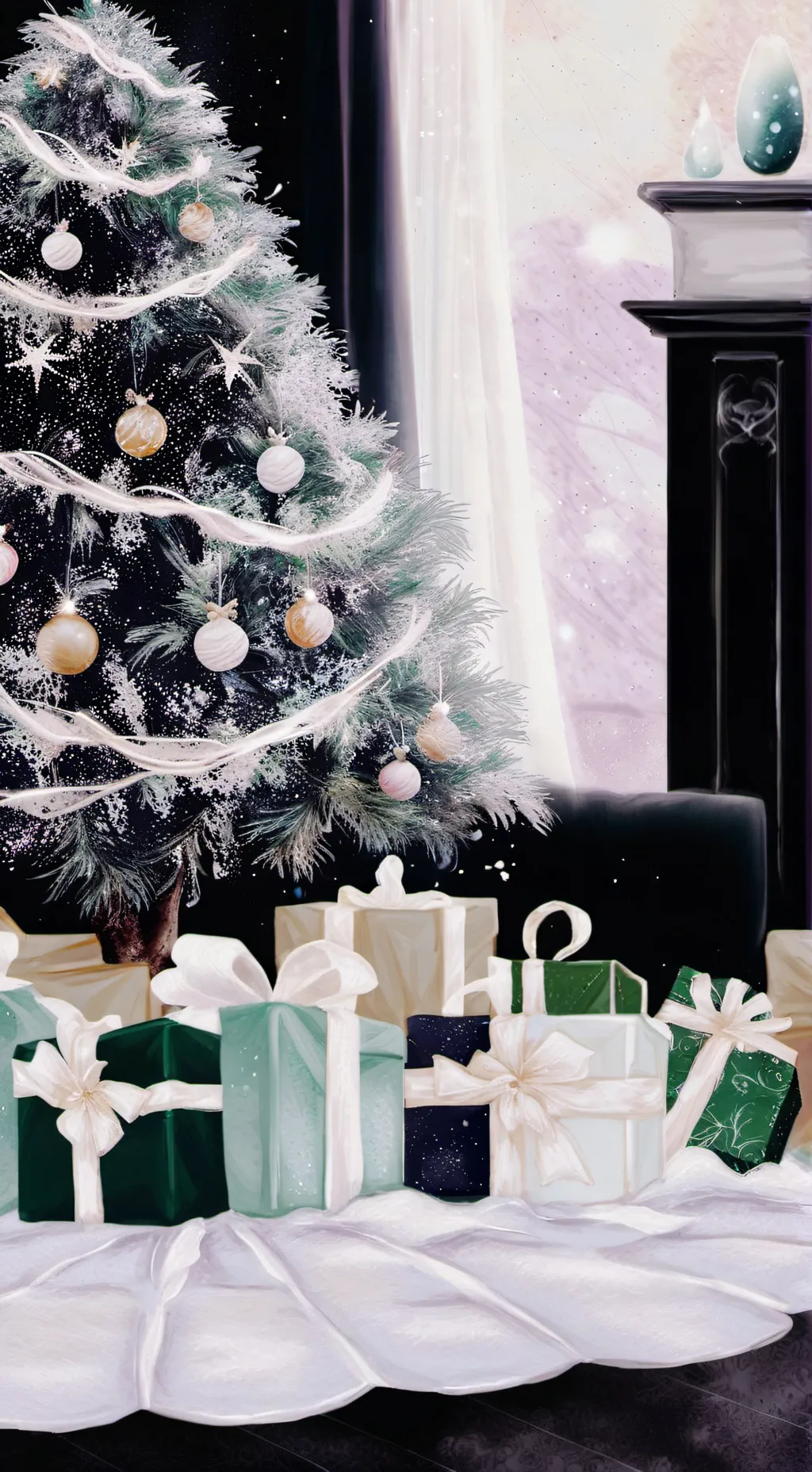 ai character: {mha christmas} background