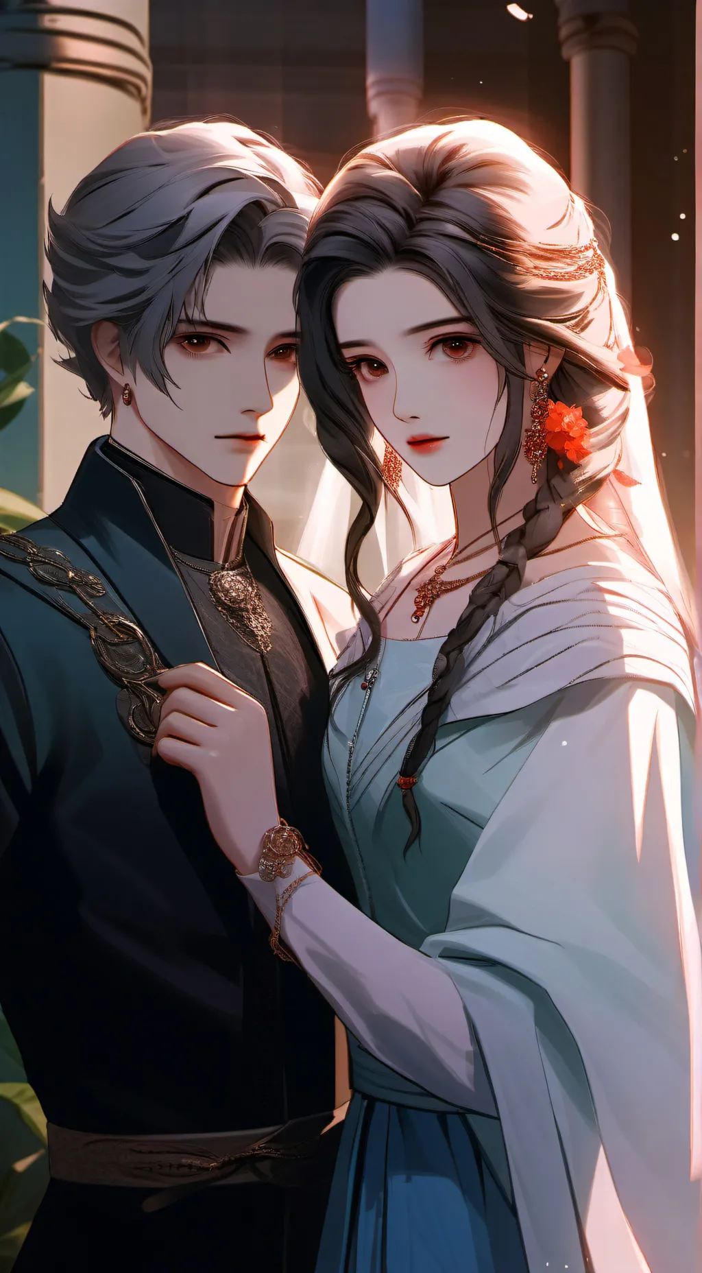 ai character: Elijah and Gina  background