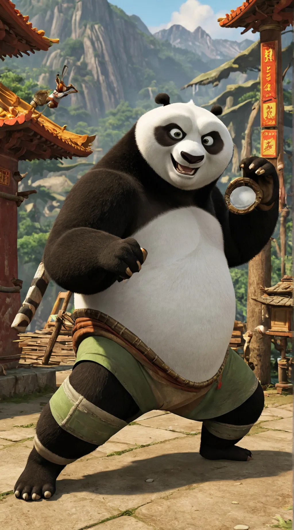 ai character: Kung Fu Panda background