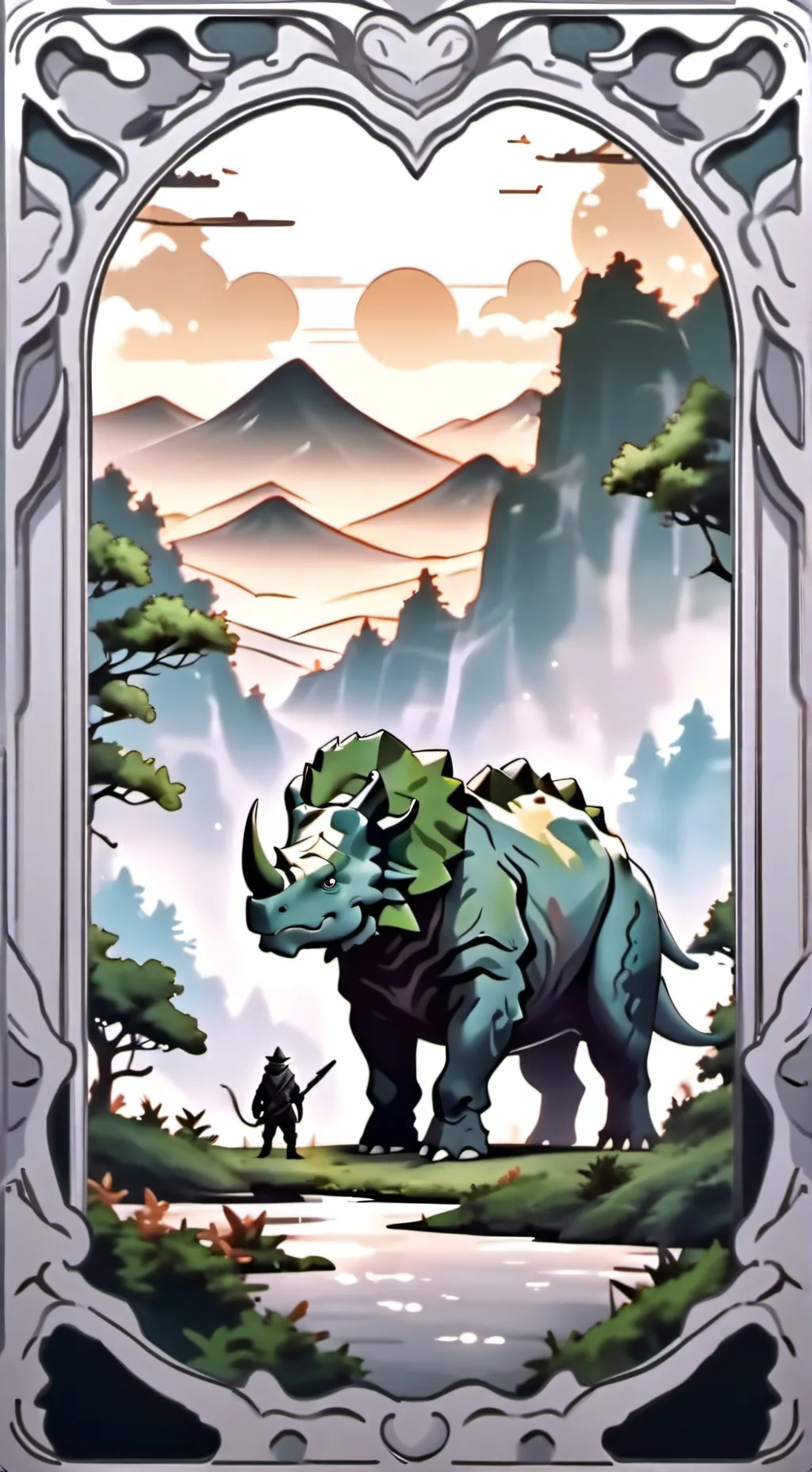 ai character: Triceratops tours background