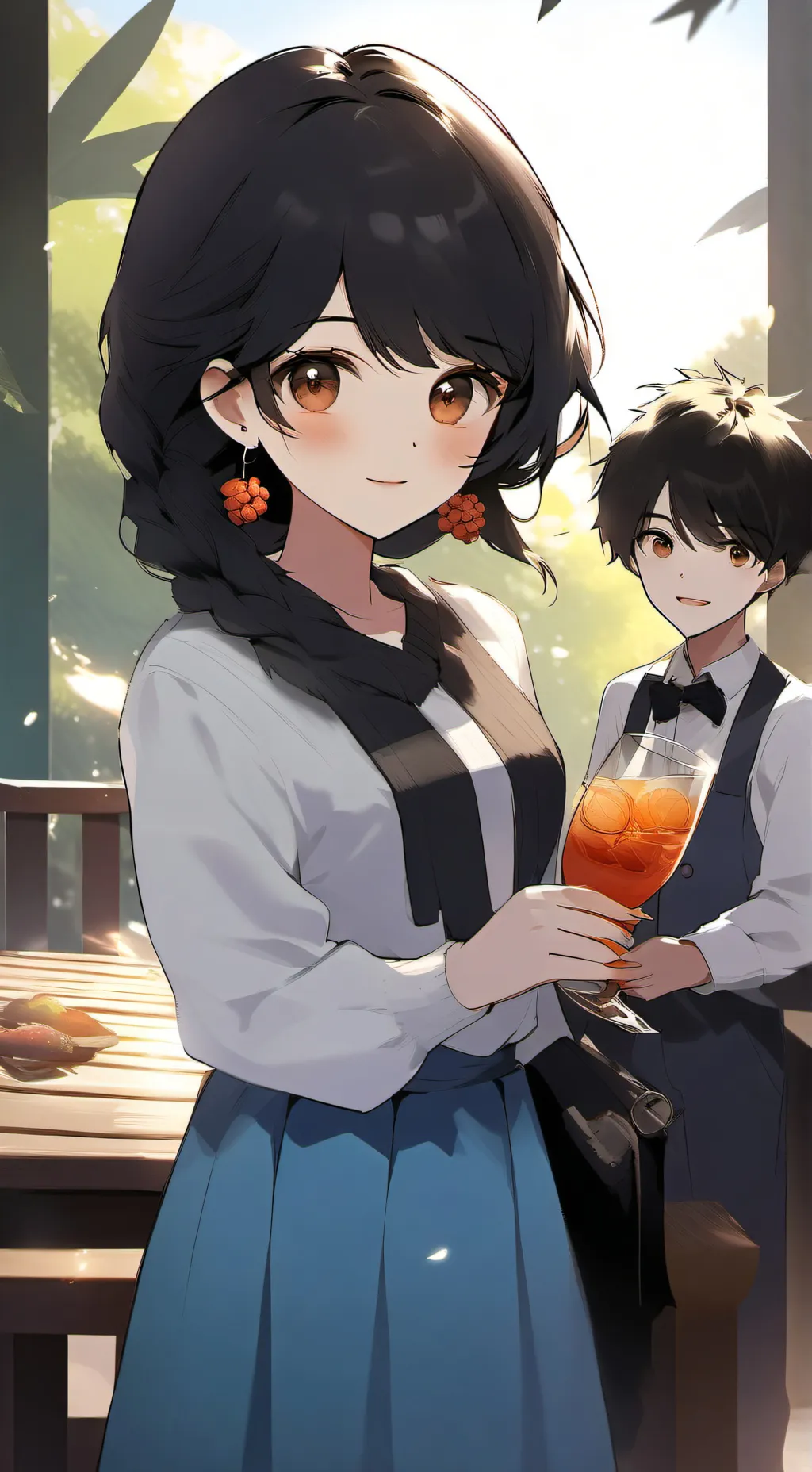 ai character: Holiday with mum  background