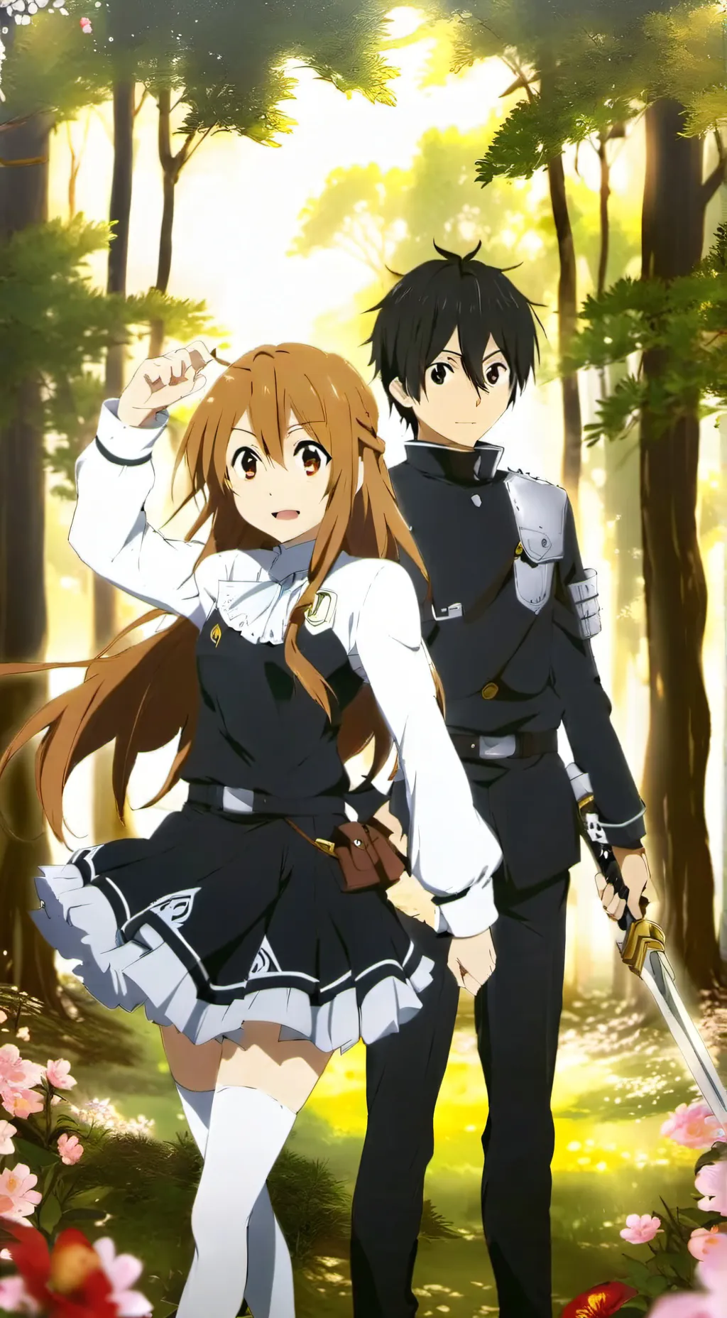 ai character: Asuna y Kirito  background