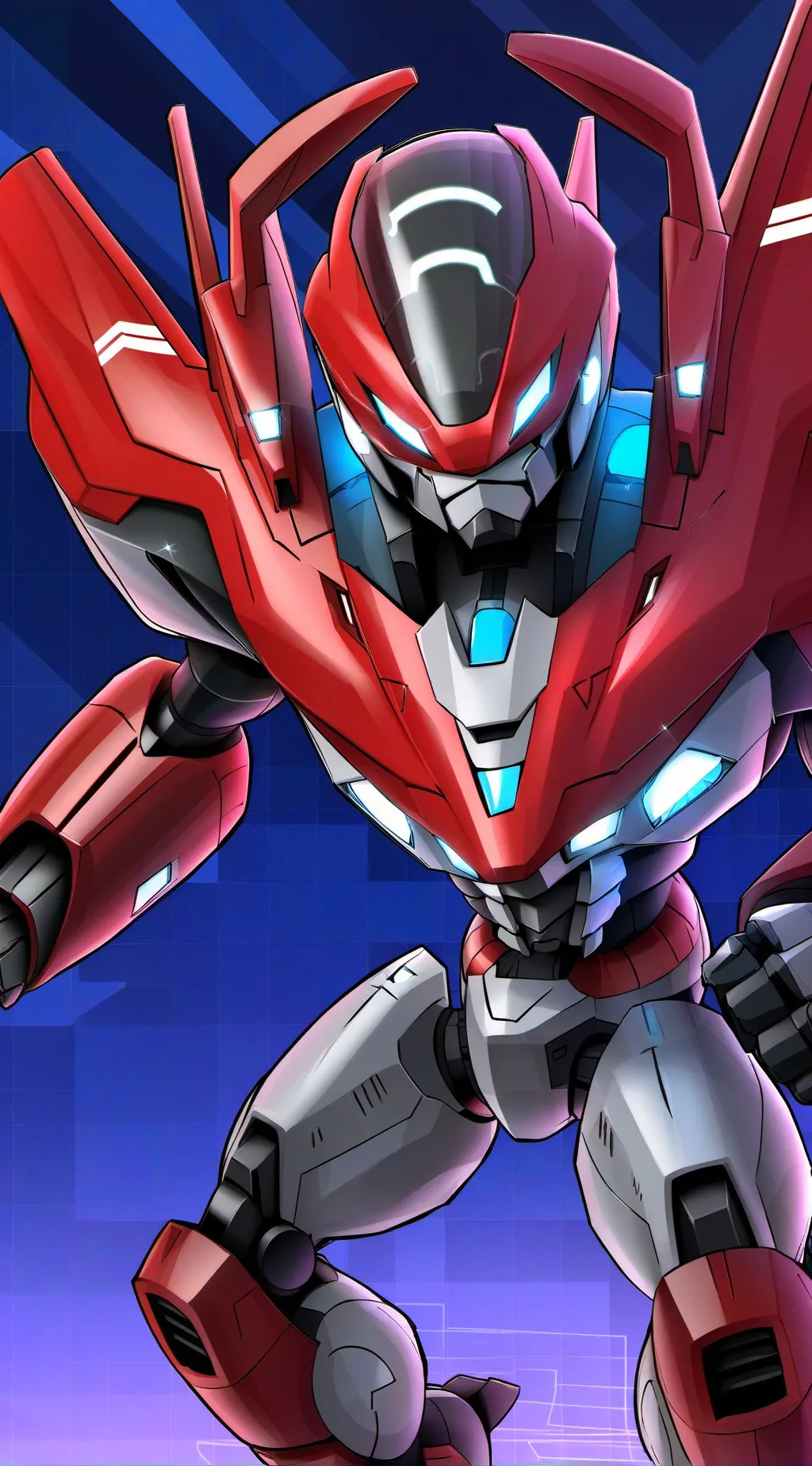 ai character: ￼￼ Optimus prime background