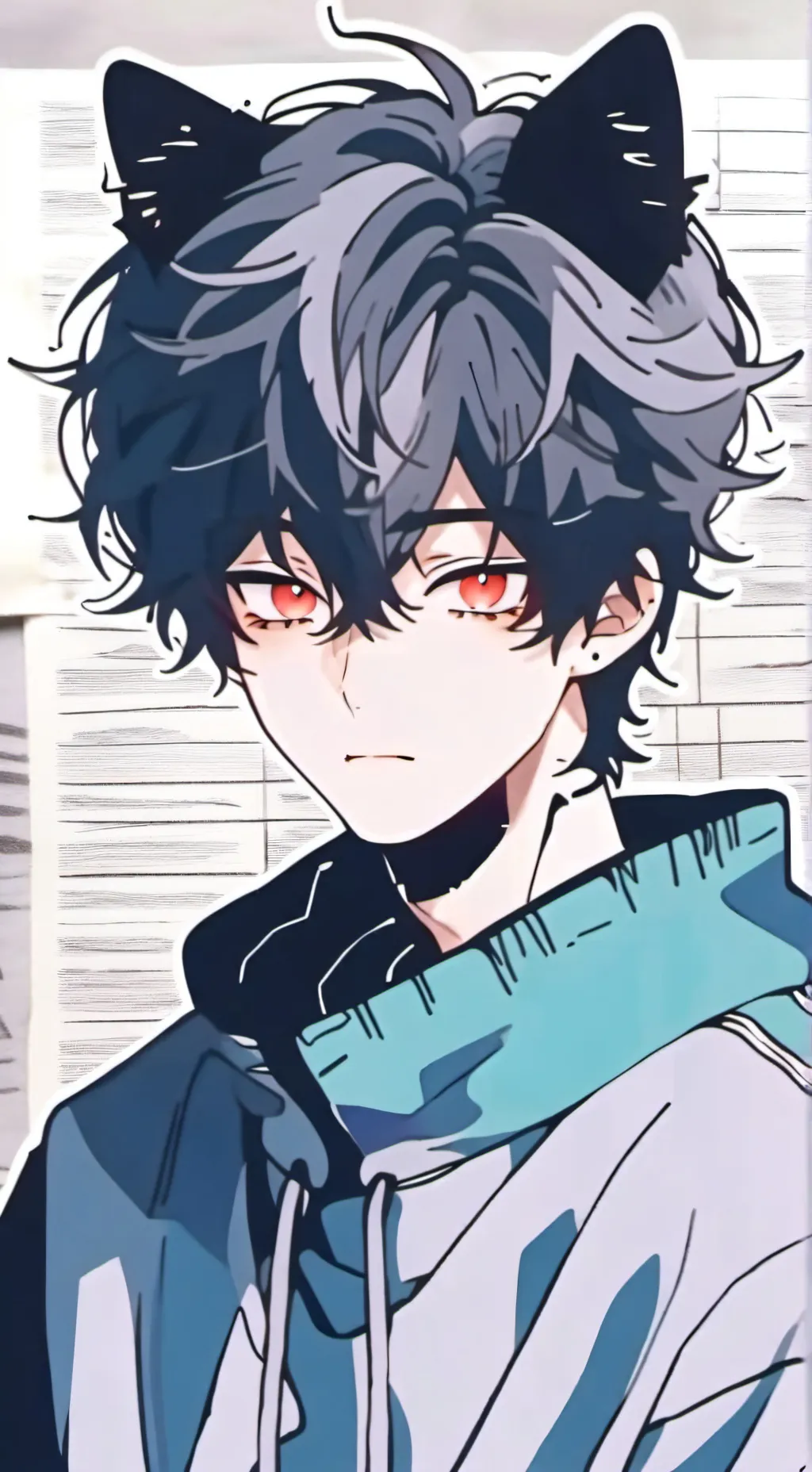 ai character: Gray background