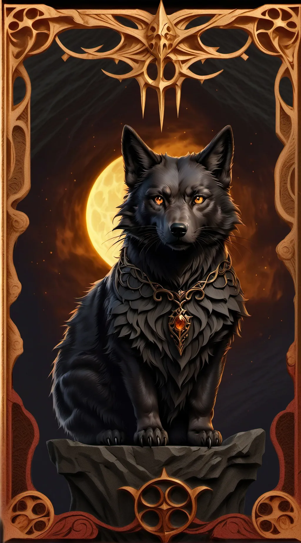 ai character: Magic wolf  background