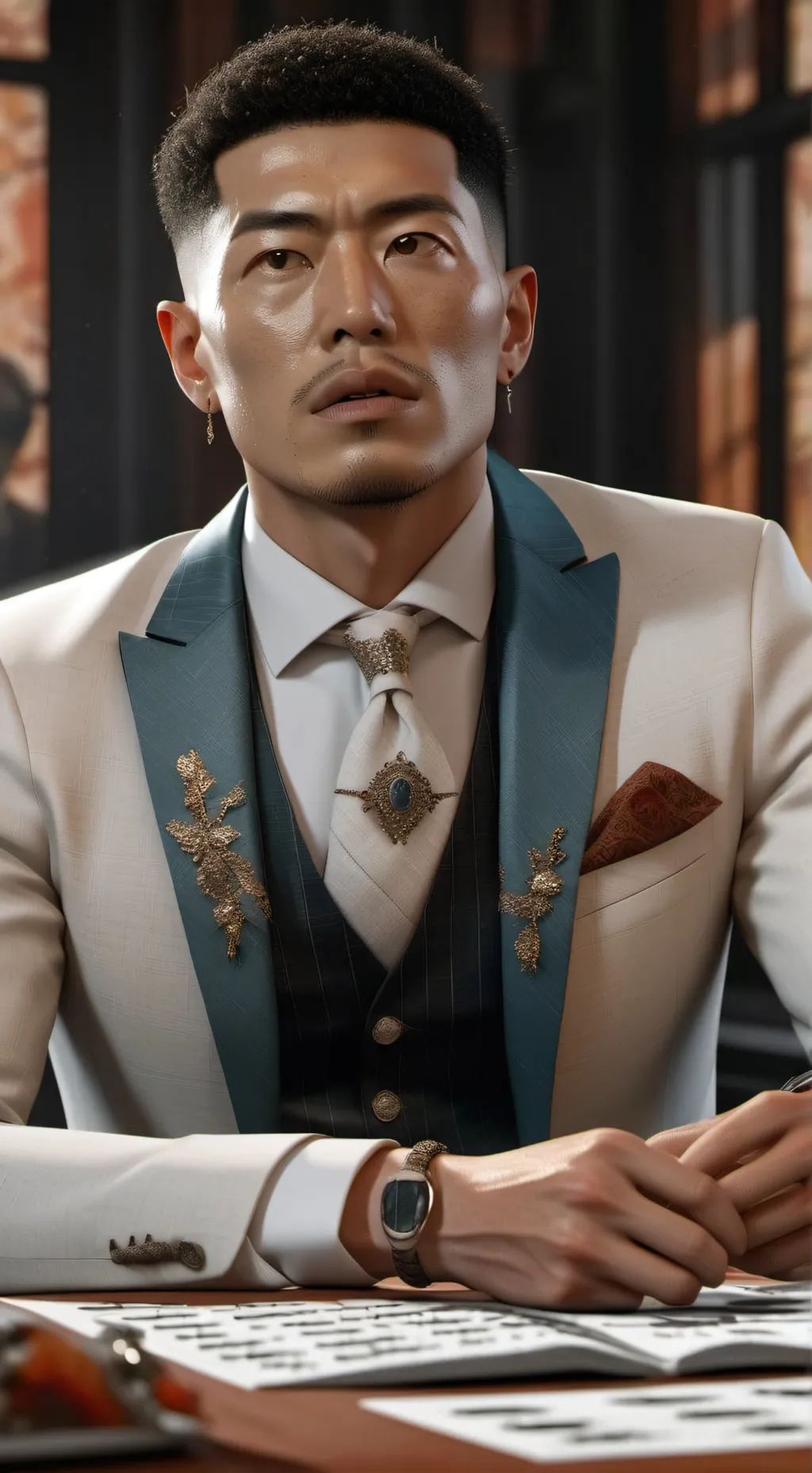 ai character: Roscoe Wang  background