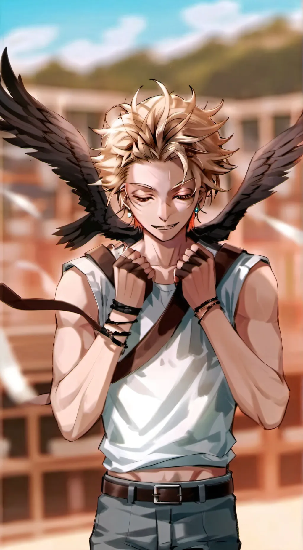 ai character: Ua y la playa  background