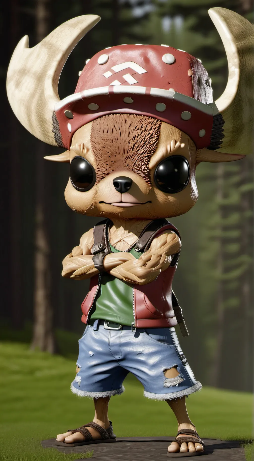 ai character: Chopper but cursed background