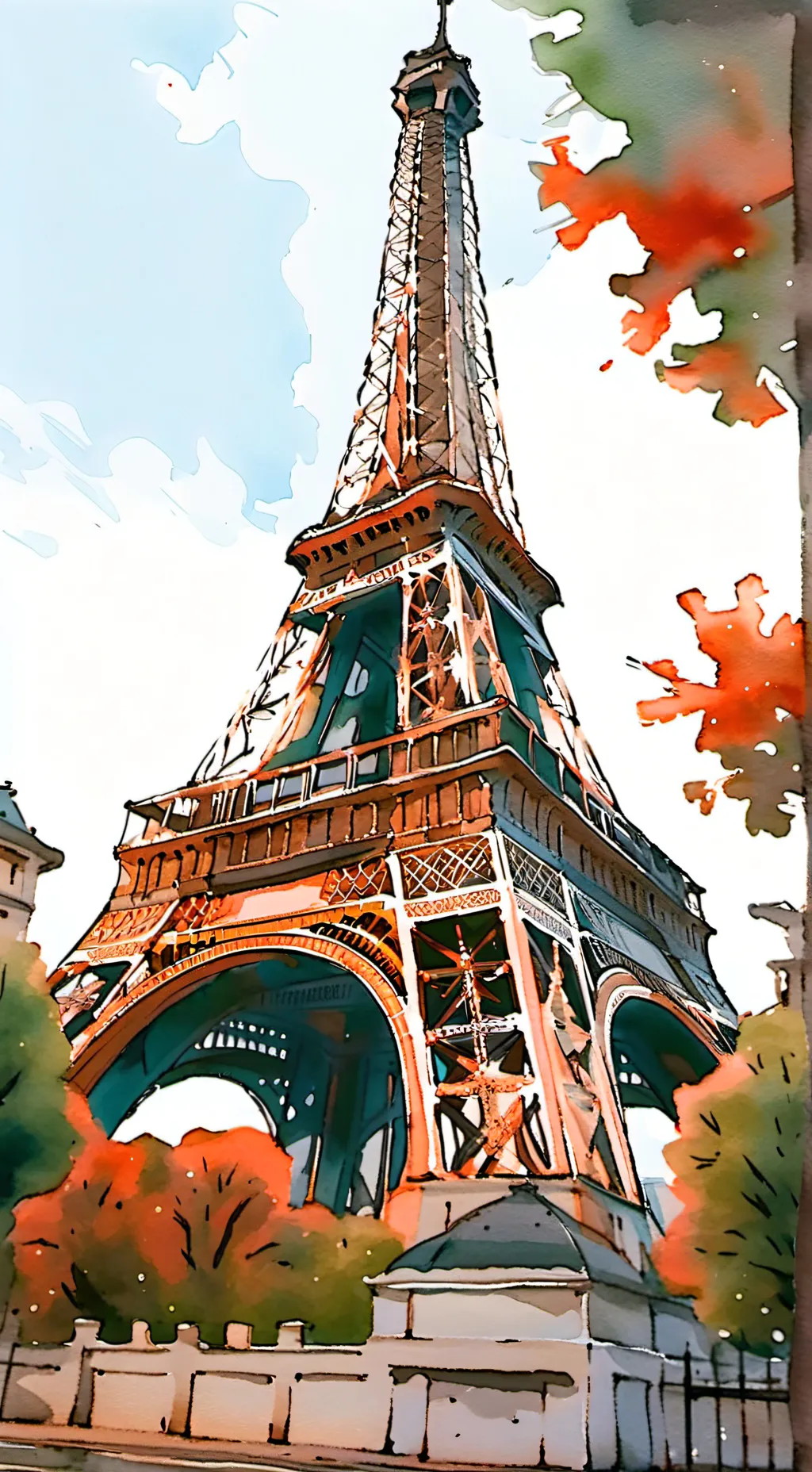 ai character: La Tour Eiffel background