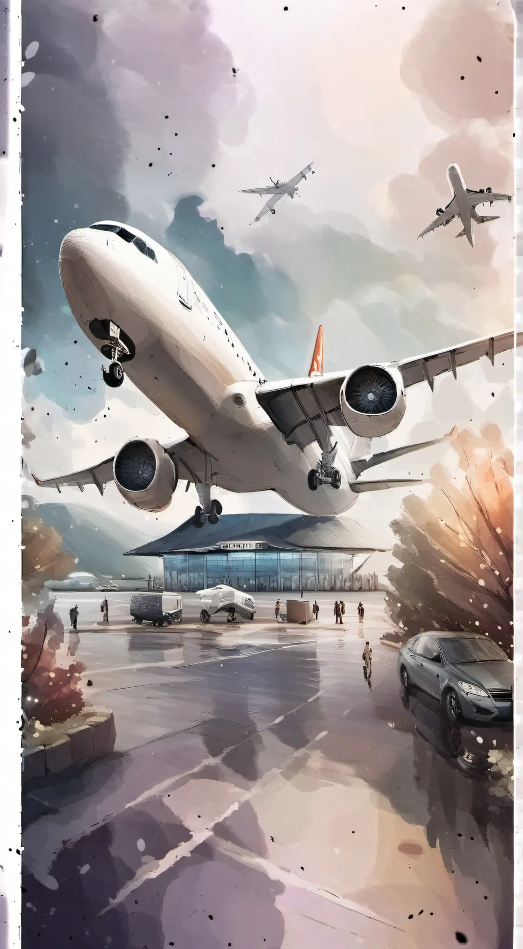 ai character: One d airport  background