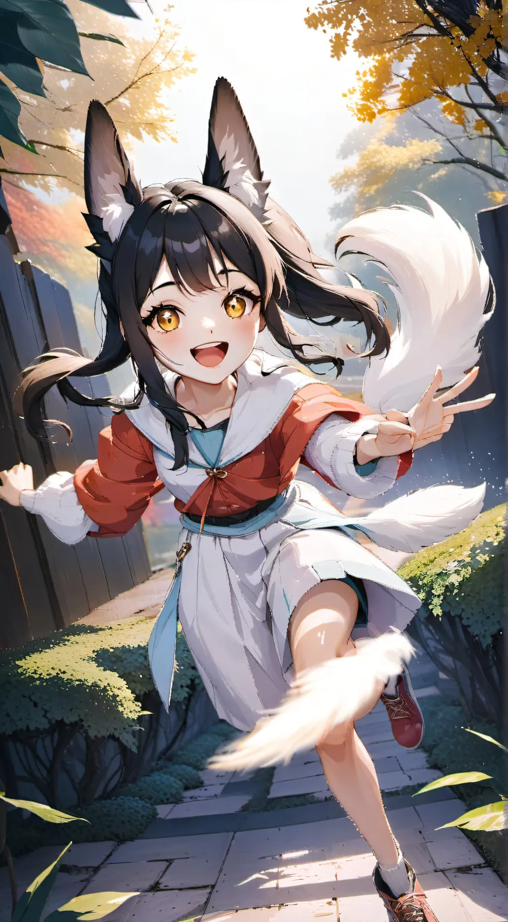 ai character: dog girl background