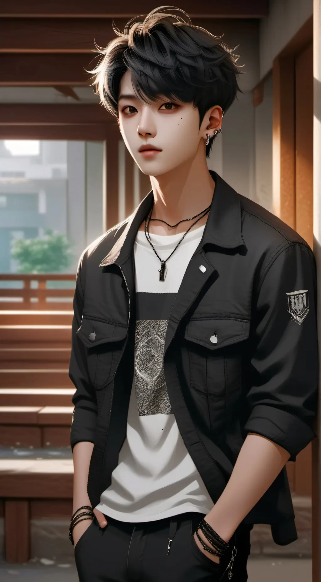 ai character: Jungkook bts background