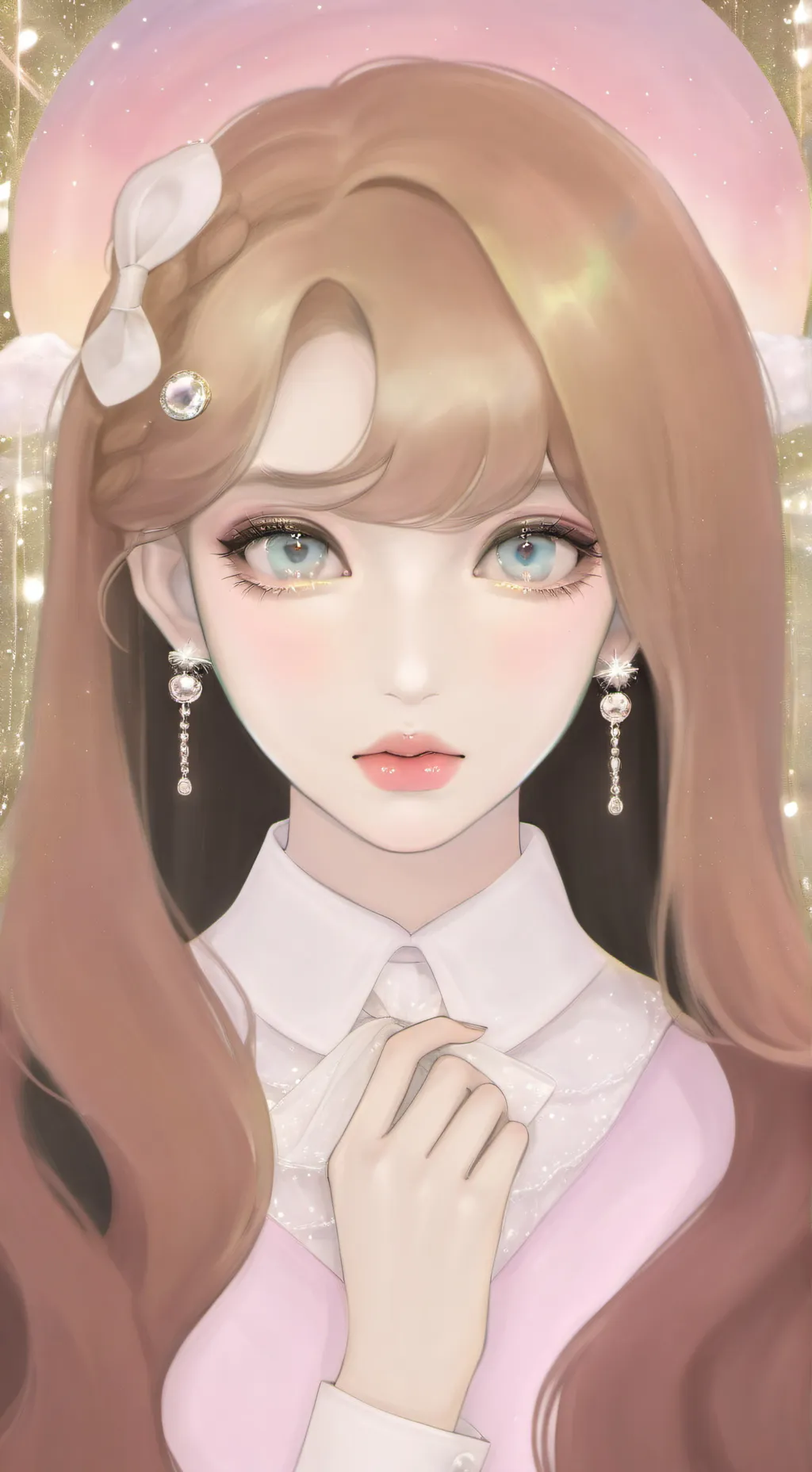 ai character: Aurora.💖💖🩷🩷 background