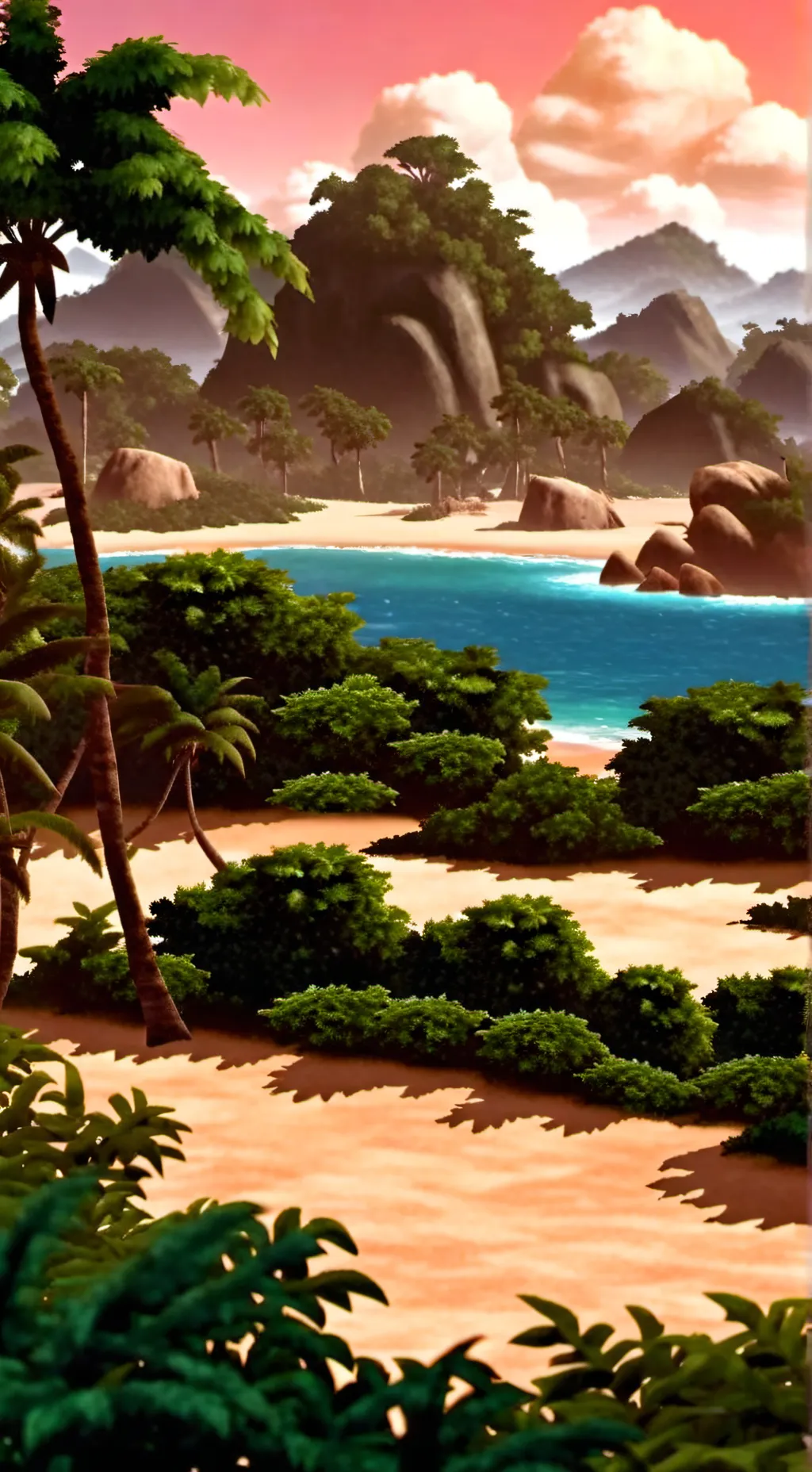 ai character: Native island  background