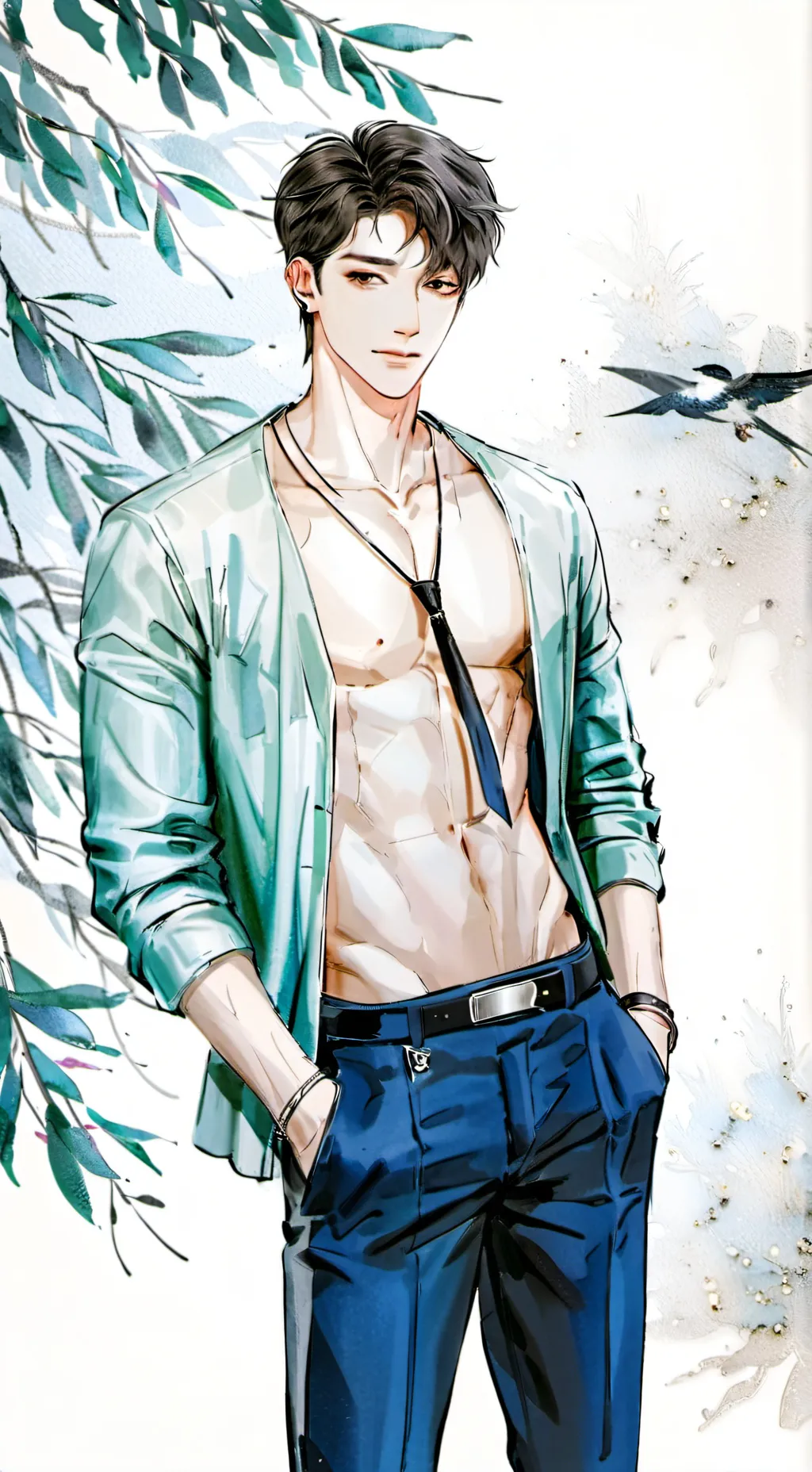 ai character: Alex.  background