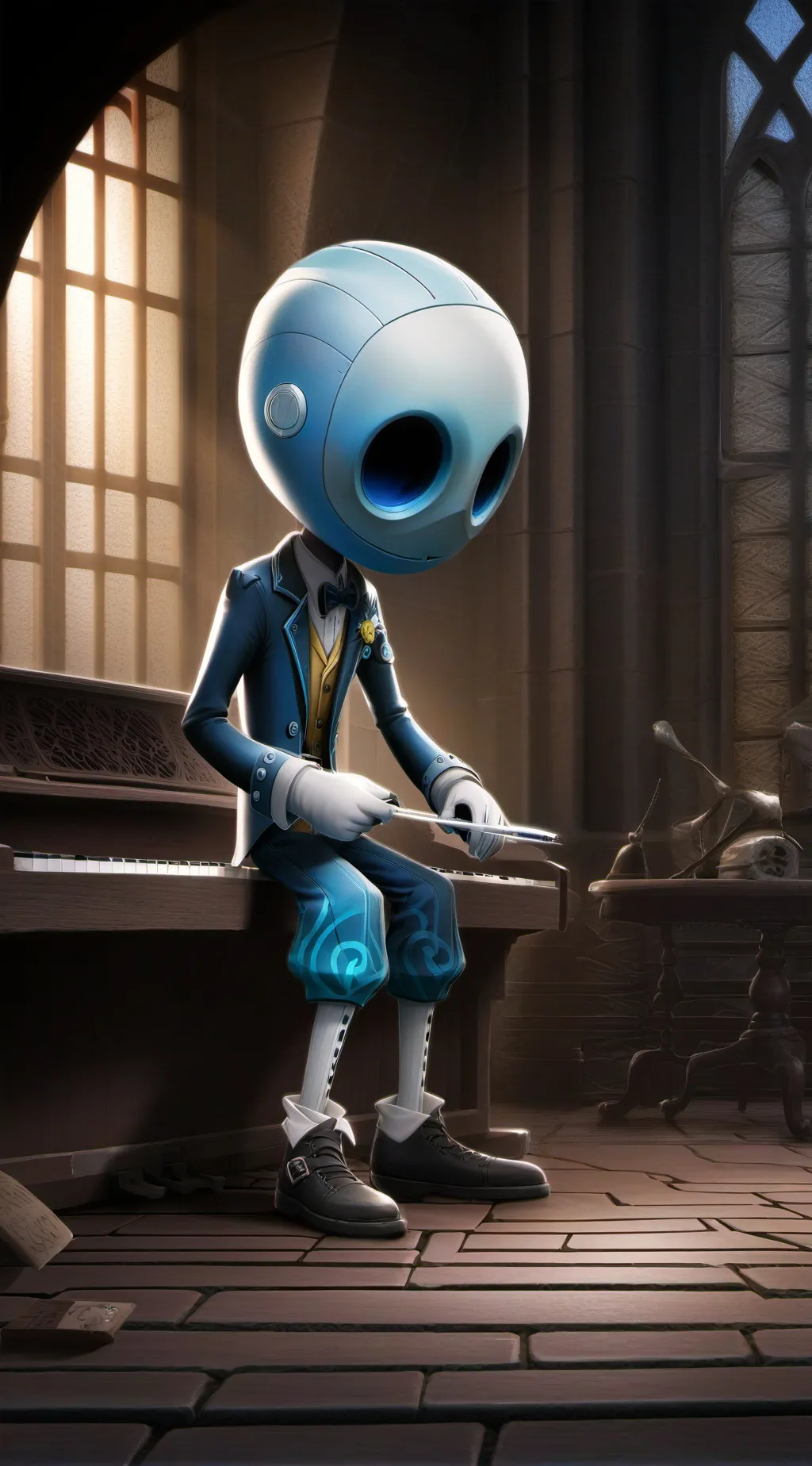 ai character: Black background