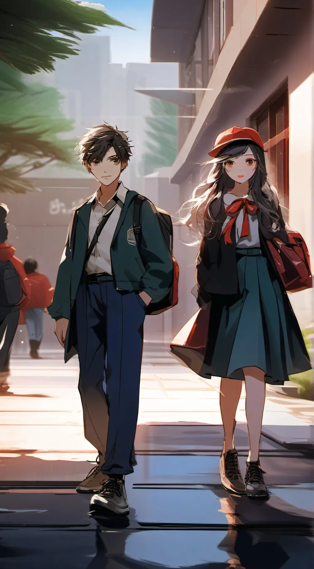 ai character: school fleid trip background