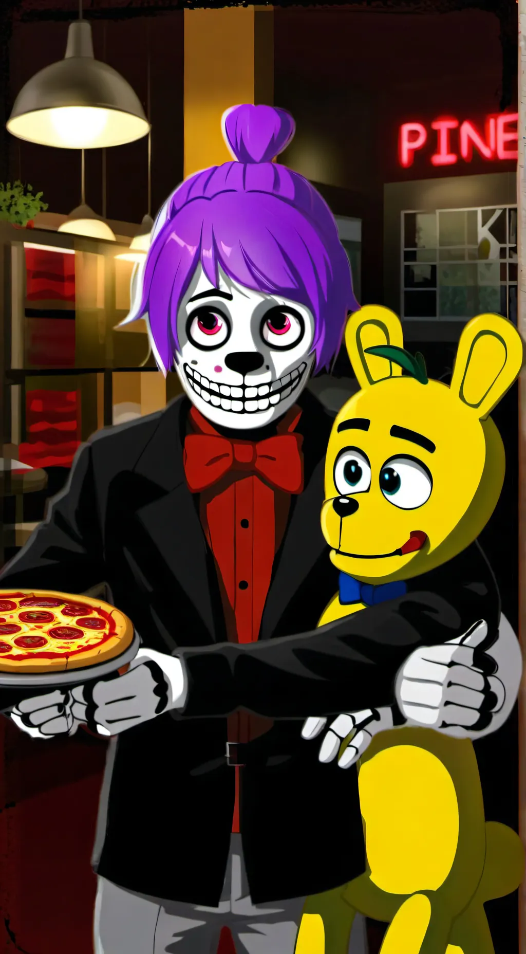 ai character: chica five nights  background