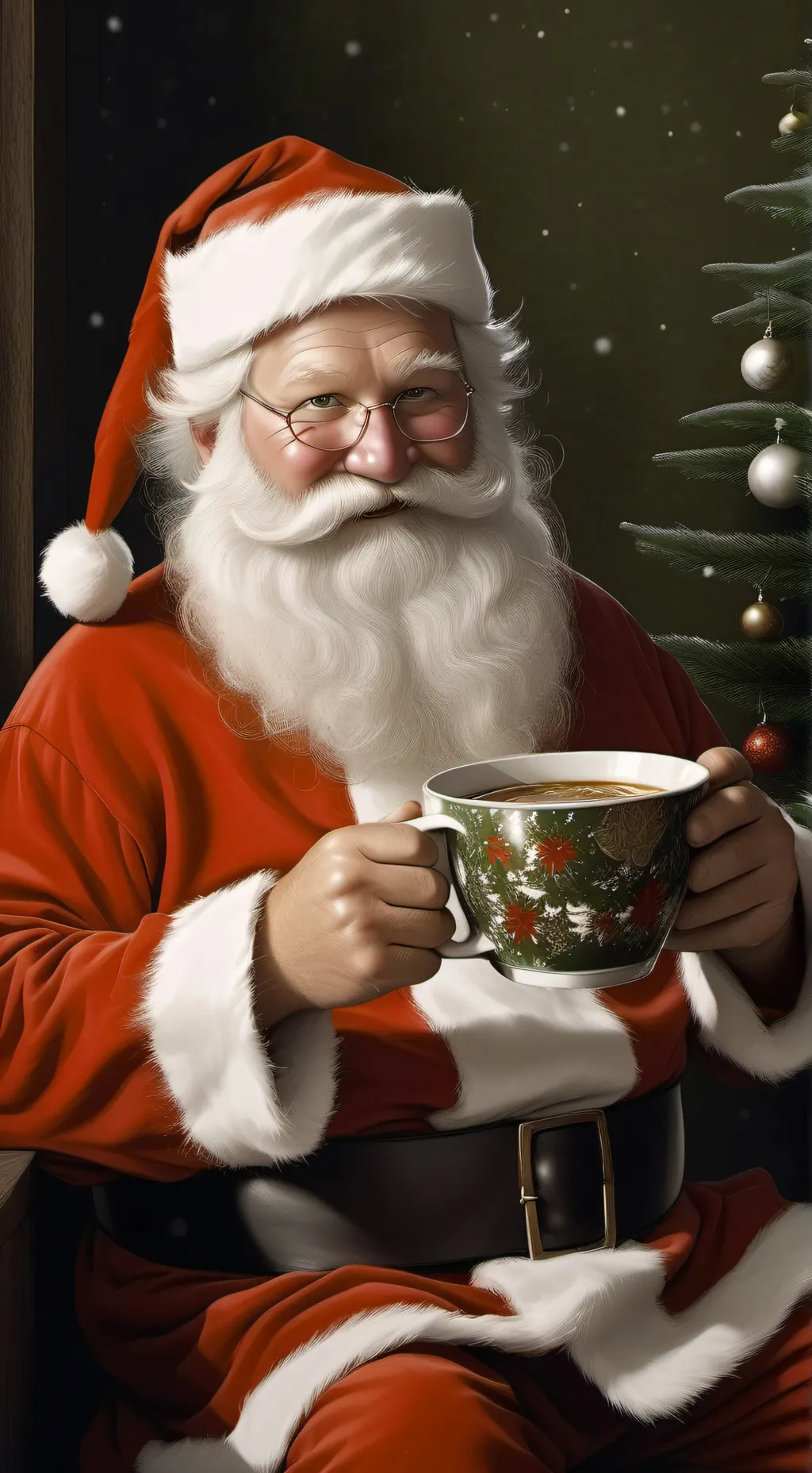 ai character: SANTA CLAWS.  background