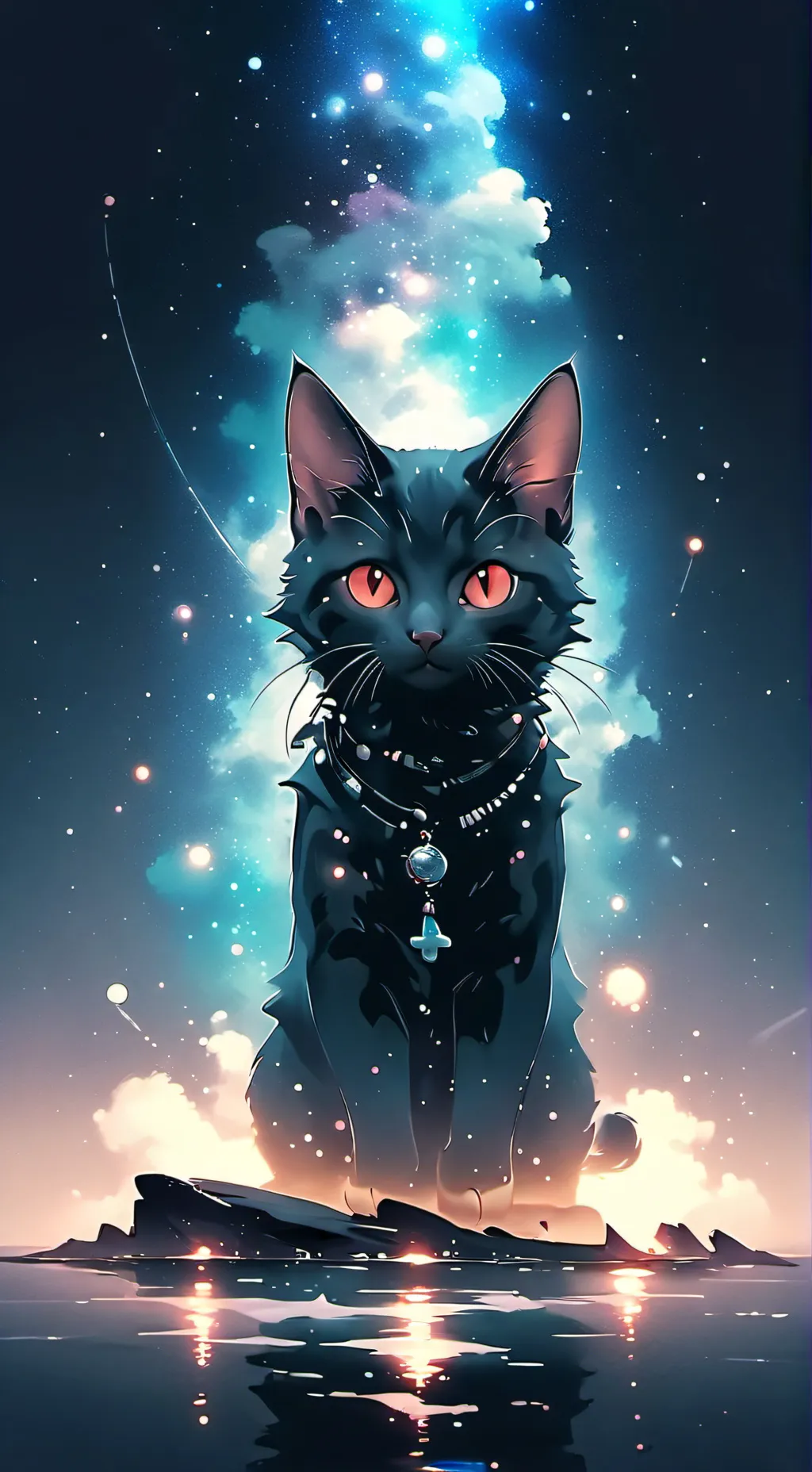 ai character: Galaxy Cat 🐈 🌟  background