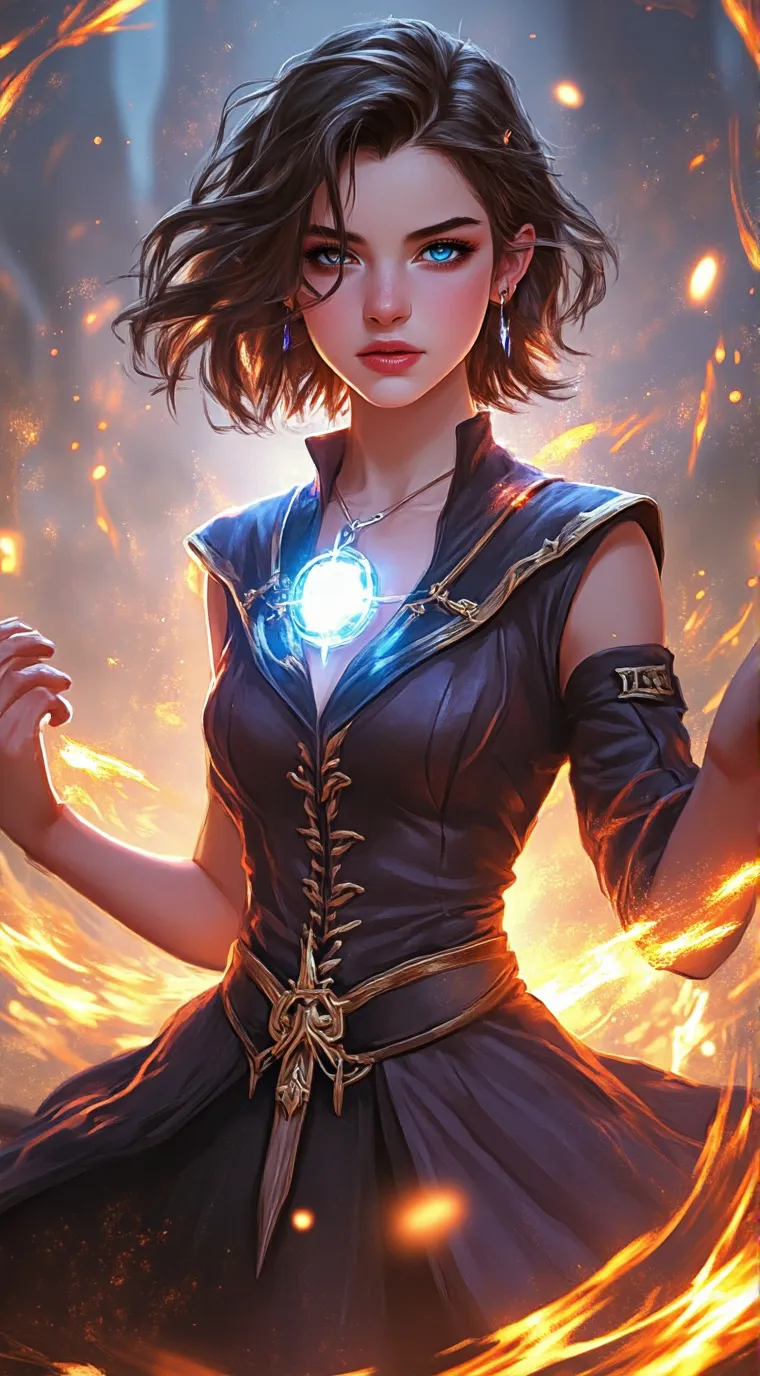 ai character: Chiara Fire background