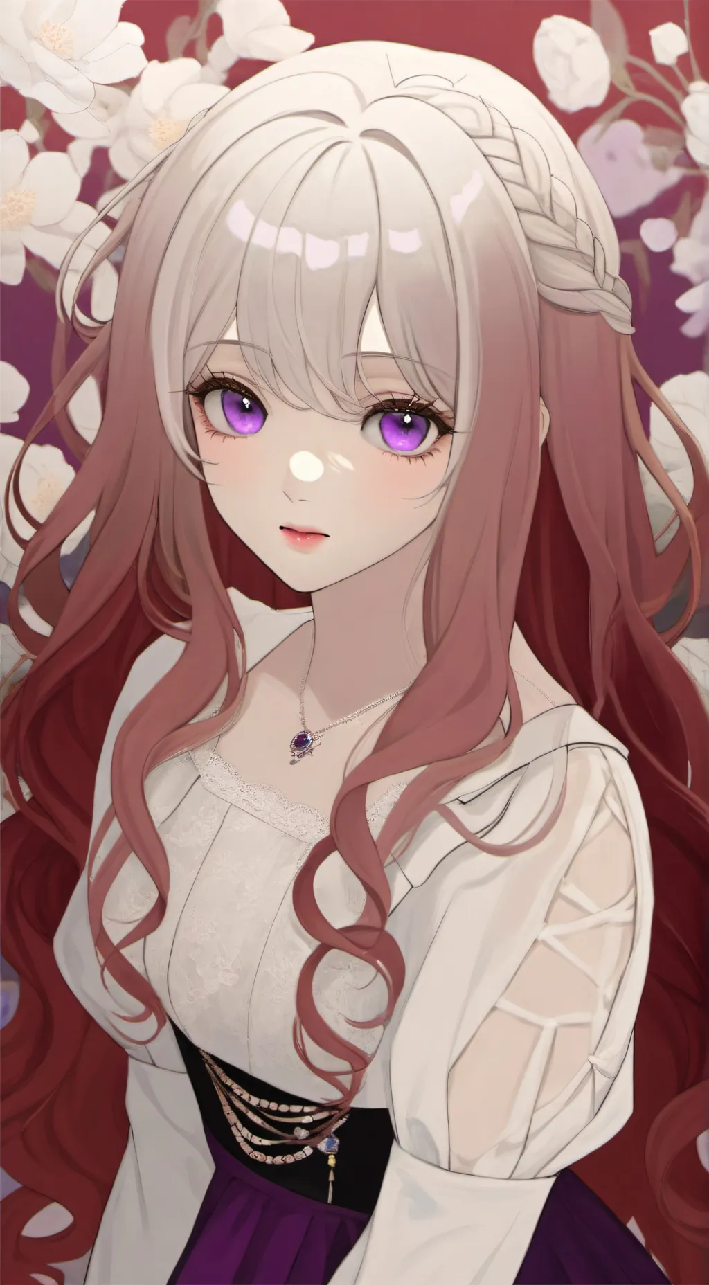 ai character: Noire・ᡣ𐭩 background