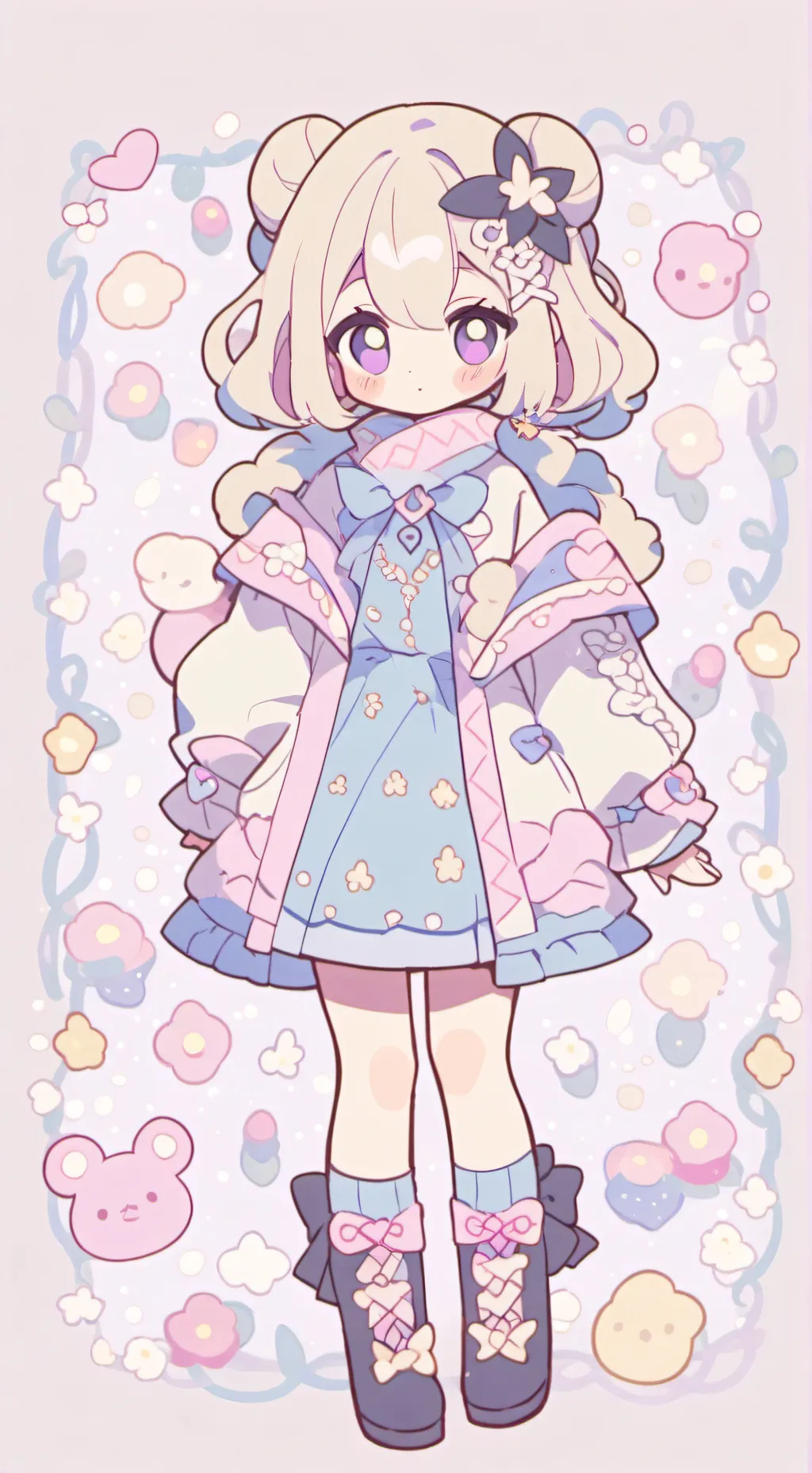 ai character: anime chibidoll background