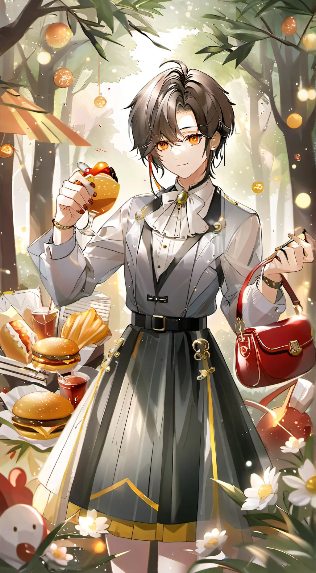 ai character: Food place background