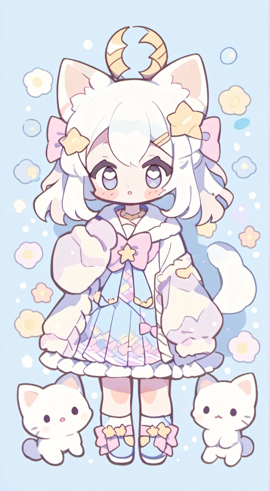 ai character: kawaii 🩷 🧋 ✨️🎀🍬🦄 background