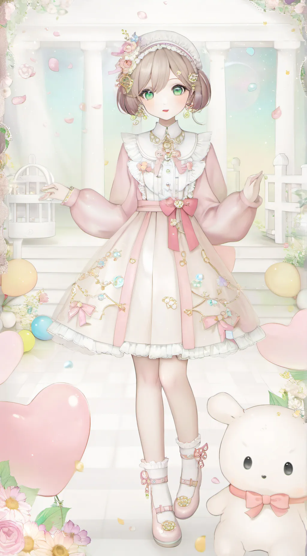 ai character: maid cute background