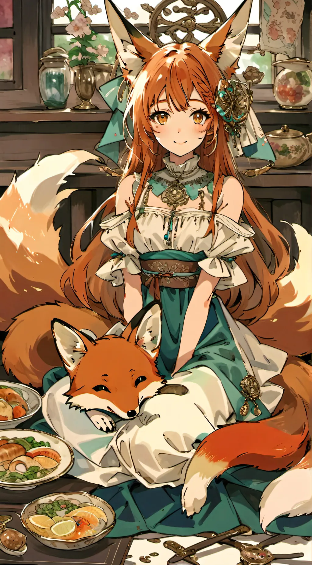 ai character: Fox girl background
