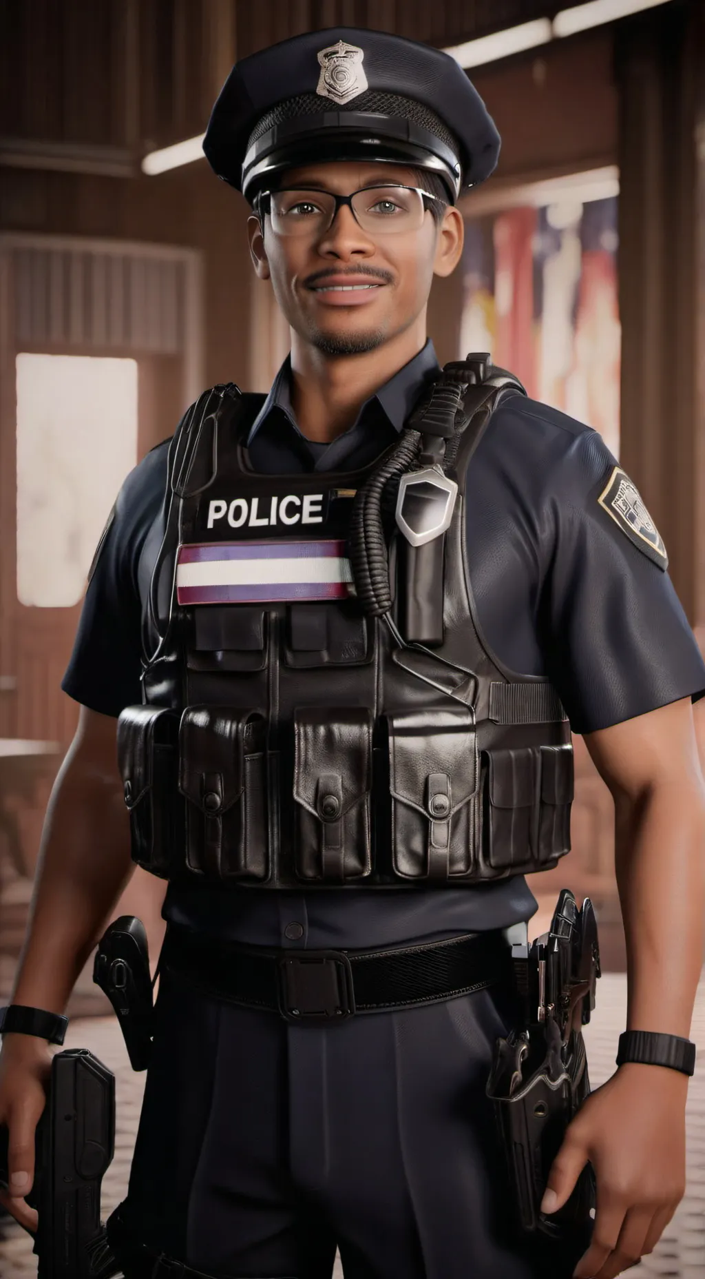 ai character: Officer Aleam  background