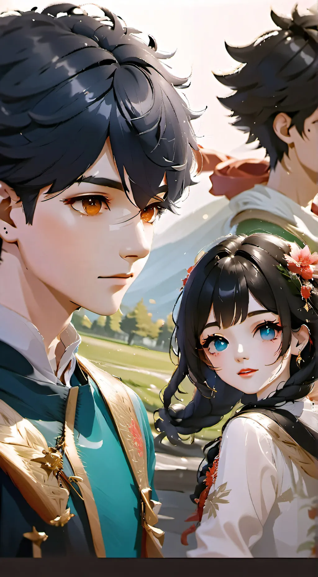 ai character: amy alex Andrew  background