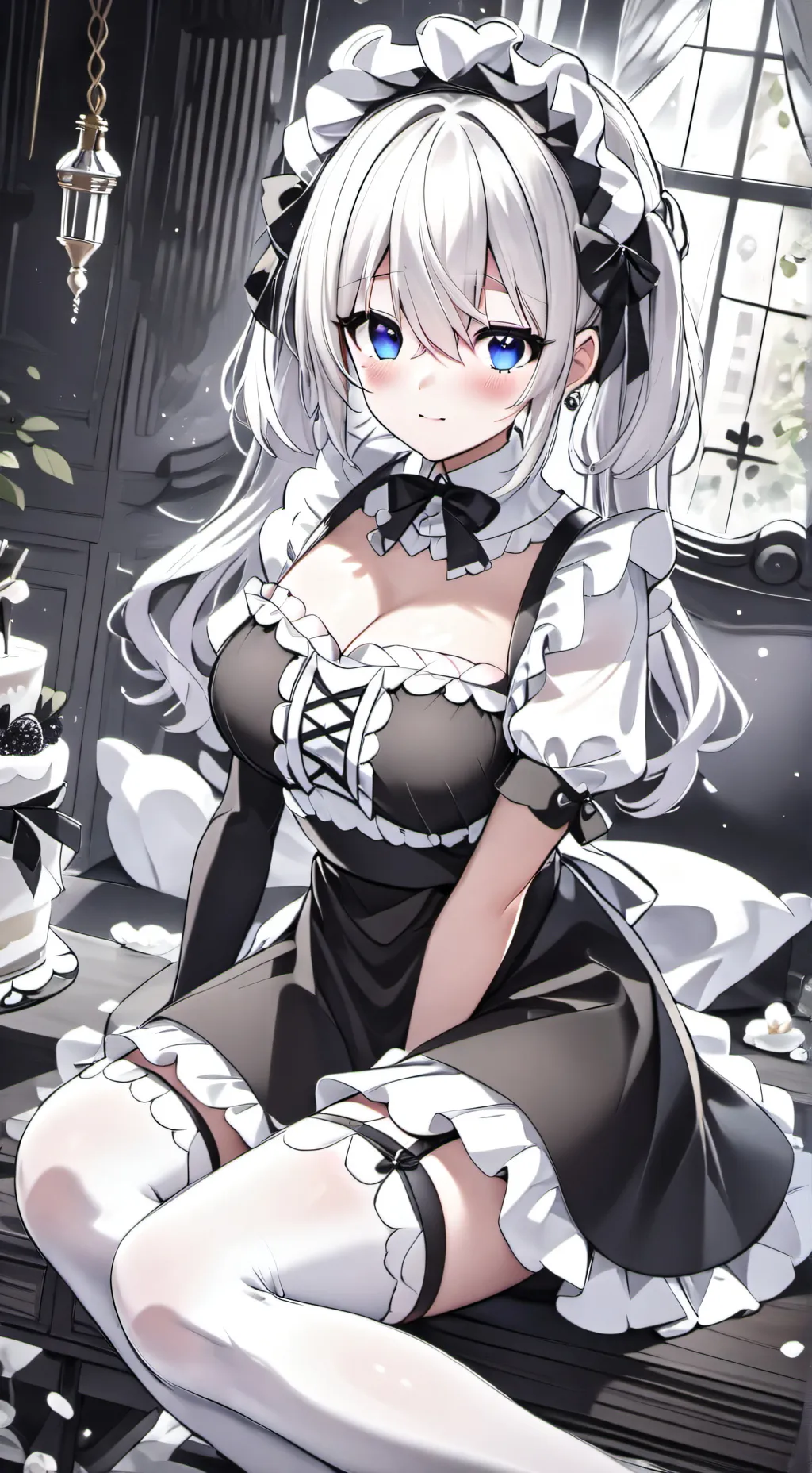 ai character: Suspicious Girl  background