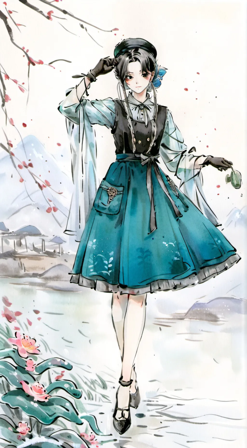 ai character: giant girl background