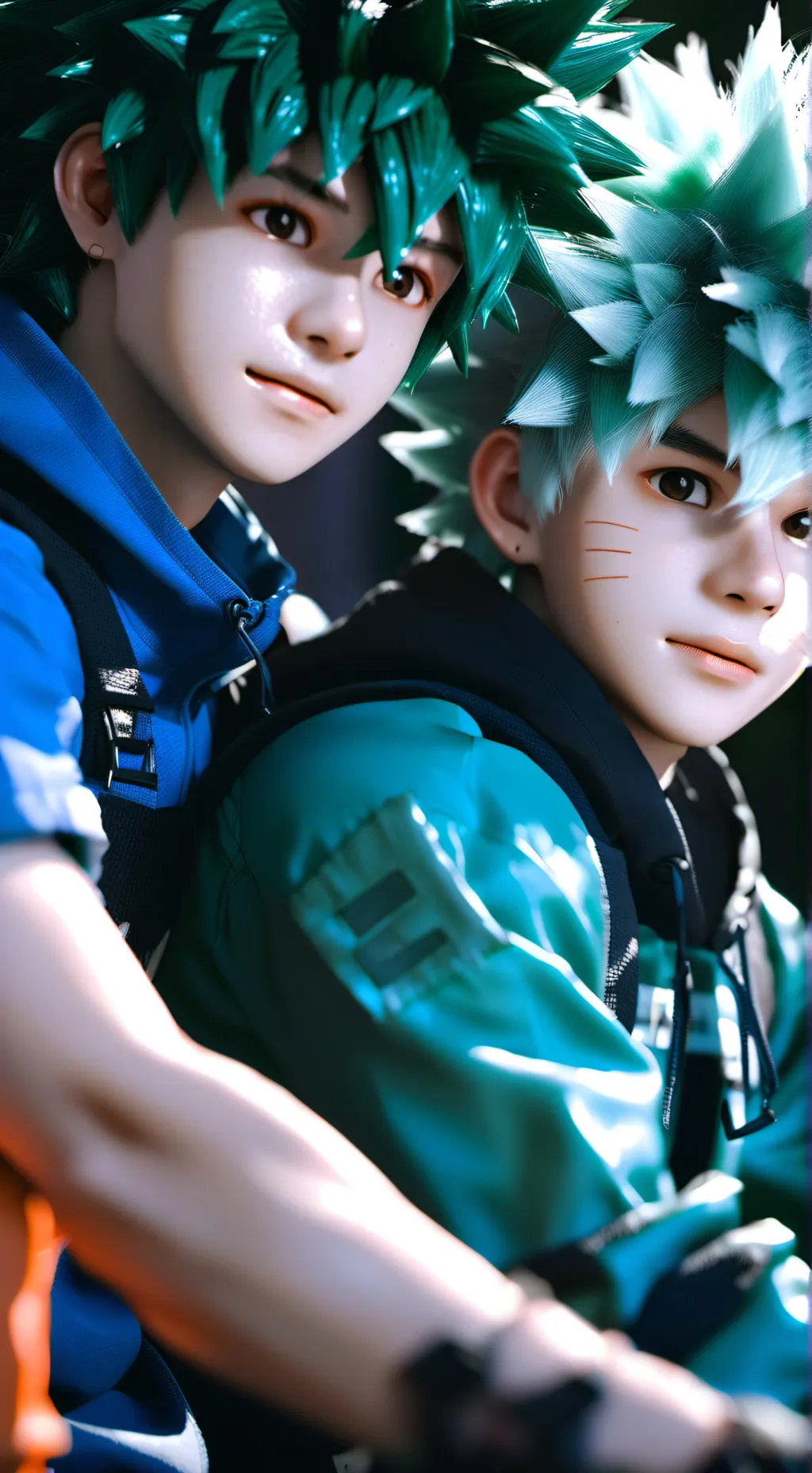 ai character: bakugo y deku  background