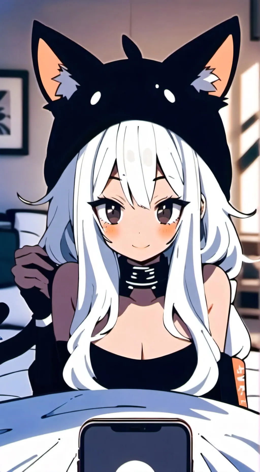 ai character: cat girl  background