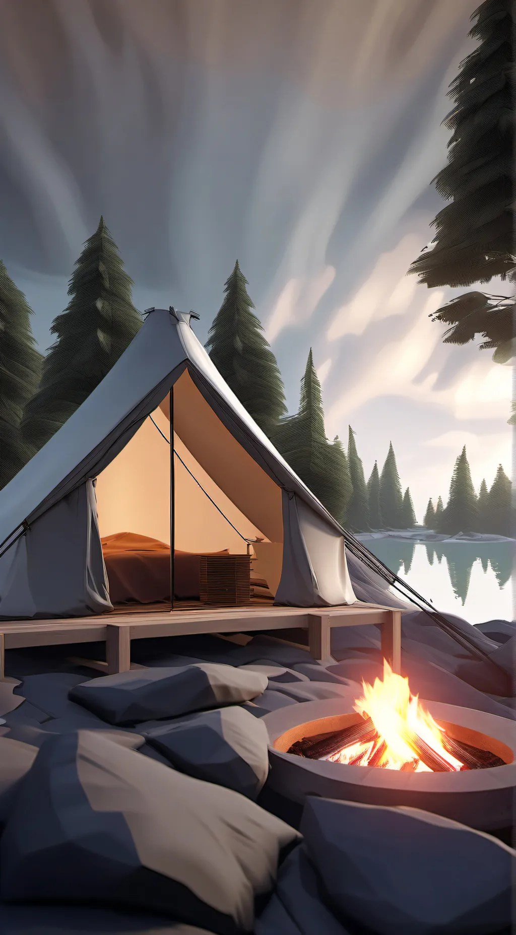 ai character: Dandys world camp background