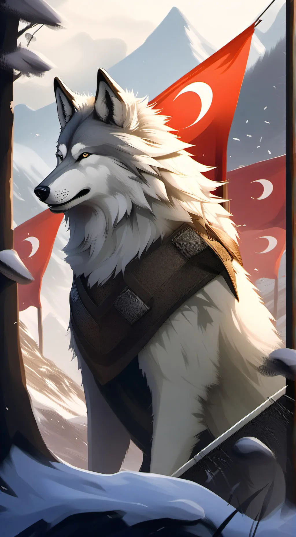 ai character: turkish wolf background