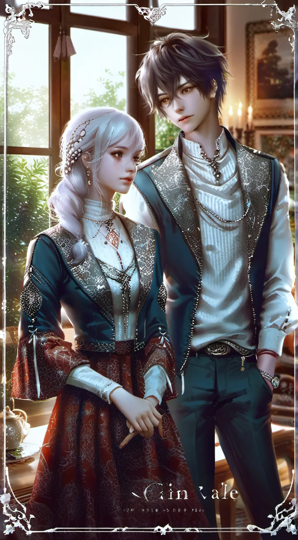 ai character: Lucian e Elowen  background
