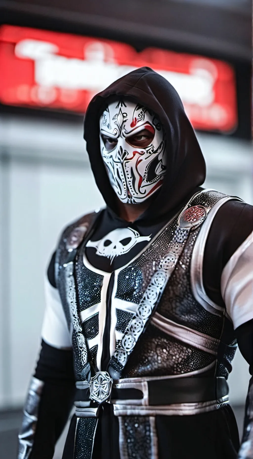ai character: La parka negra background
