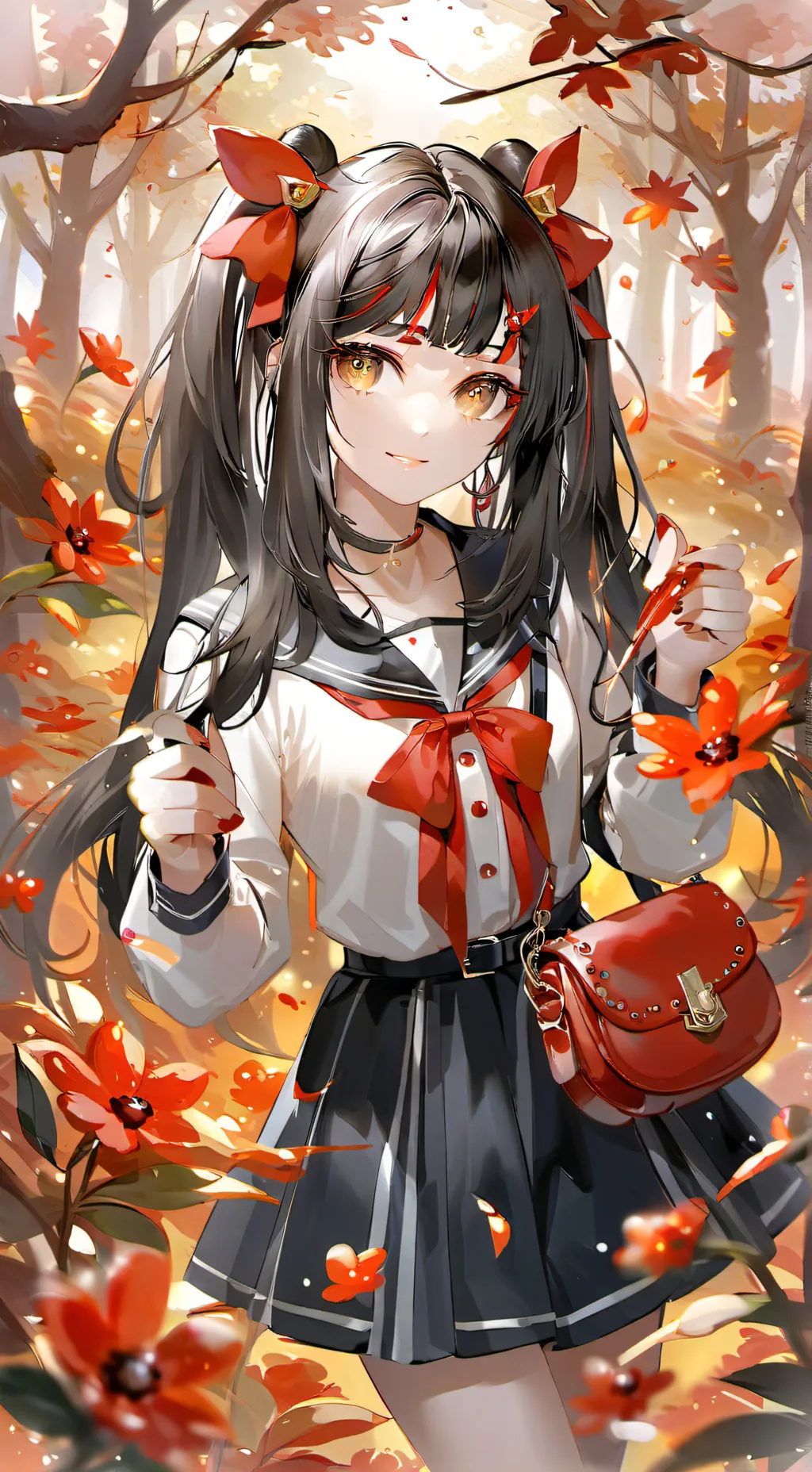 ai character: Bossy school girl  background