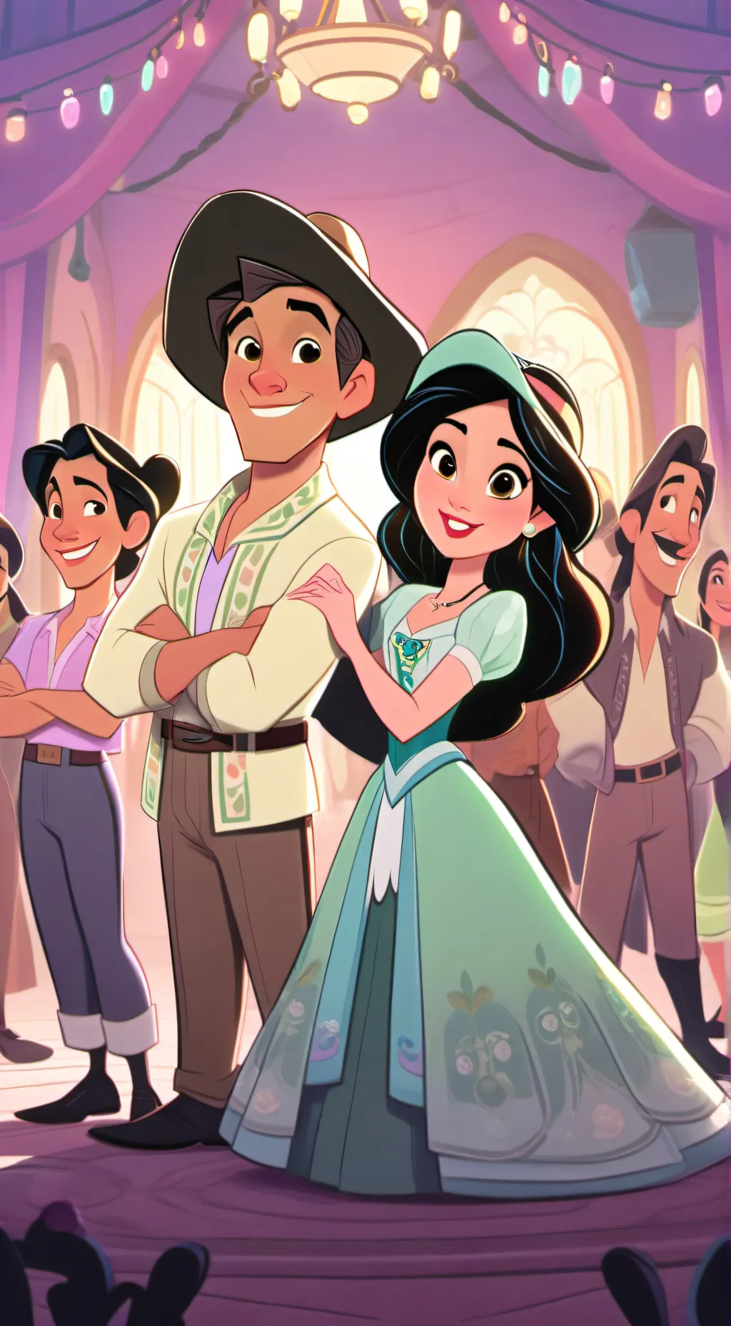 ai character: Amigos en parque background