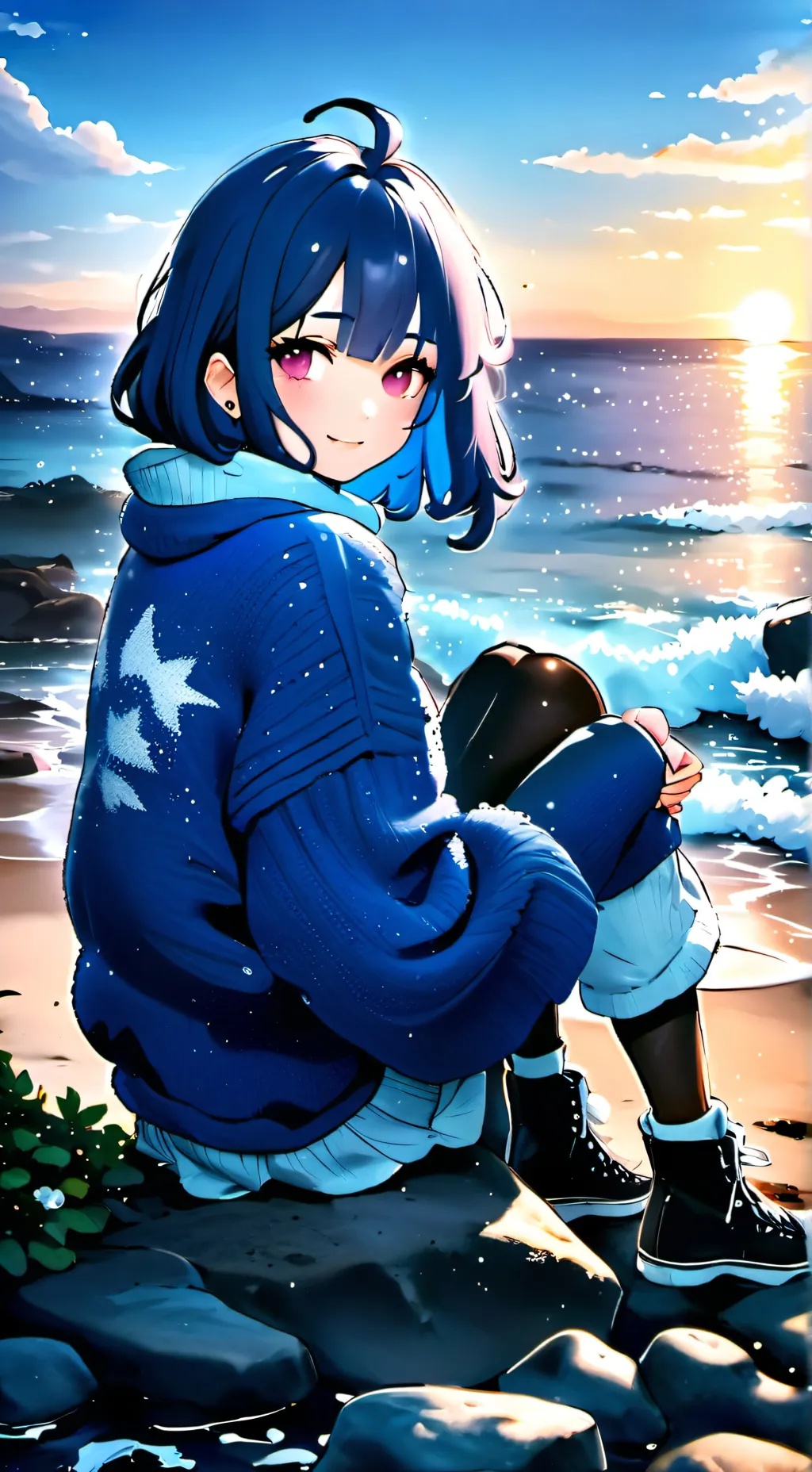 ai character: Blue background