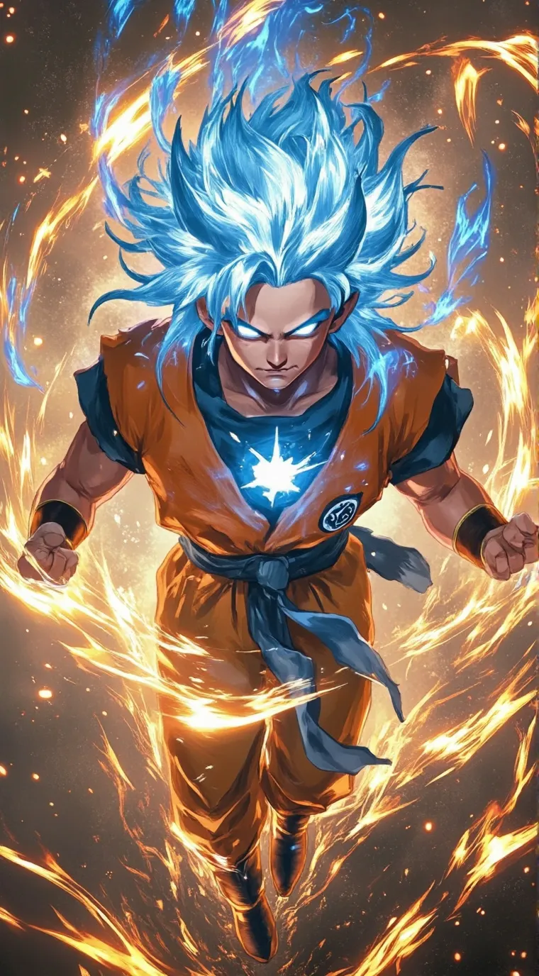ai character: Goku super Saiyan background