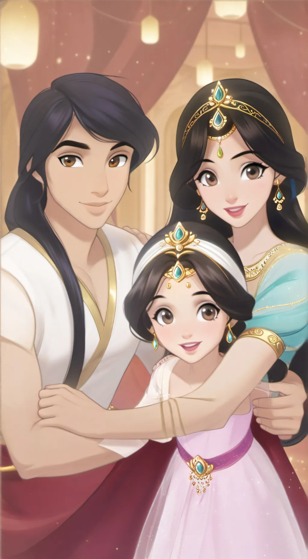 ai character: Jasmine Aladdin  background